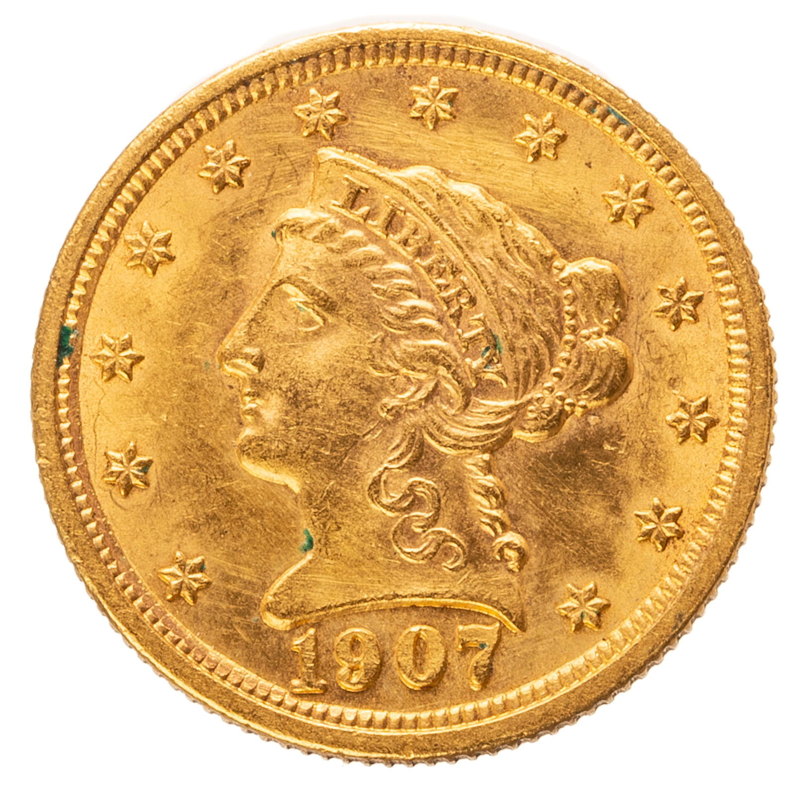 1907 2 50 GOLD QUARTER EAGLE UNC 2ea049