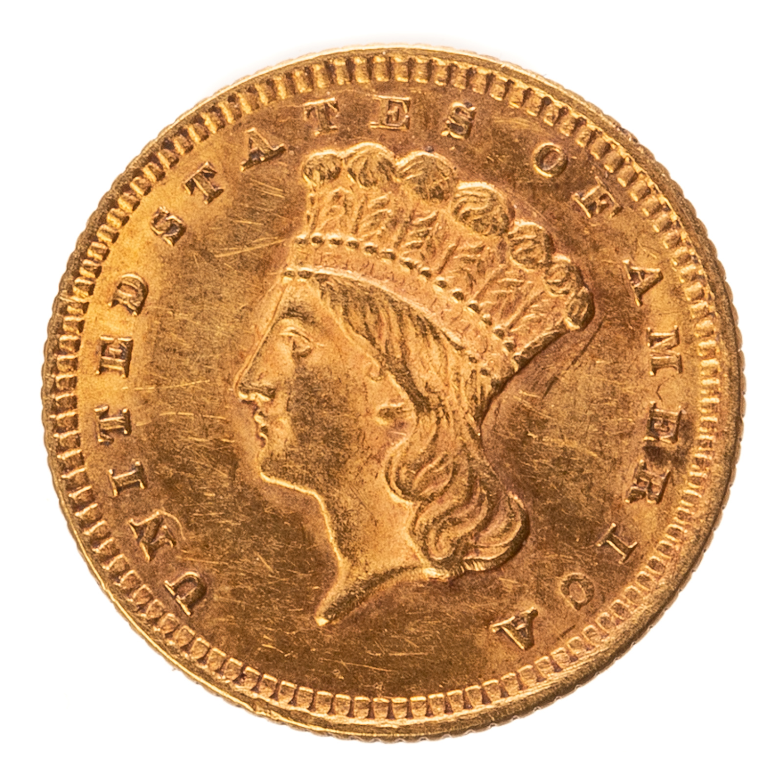 1873 GOLD DOLLAR TY 3 AU OPEN 3