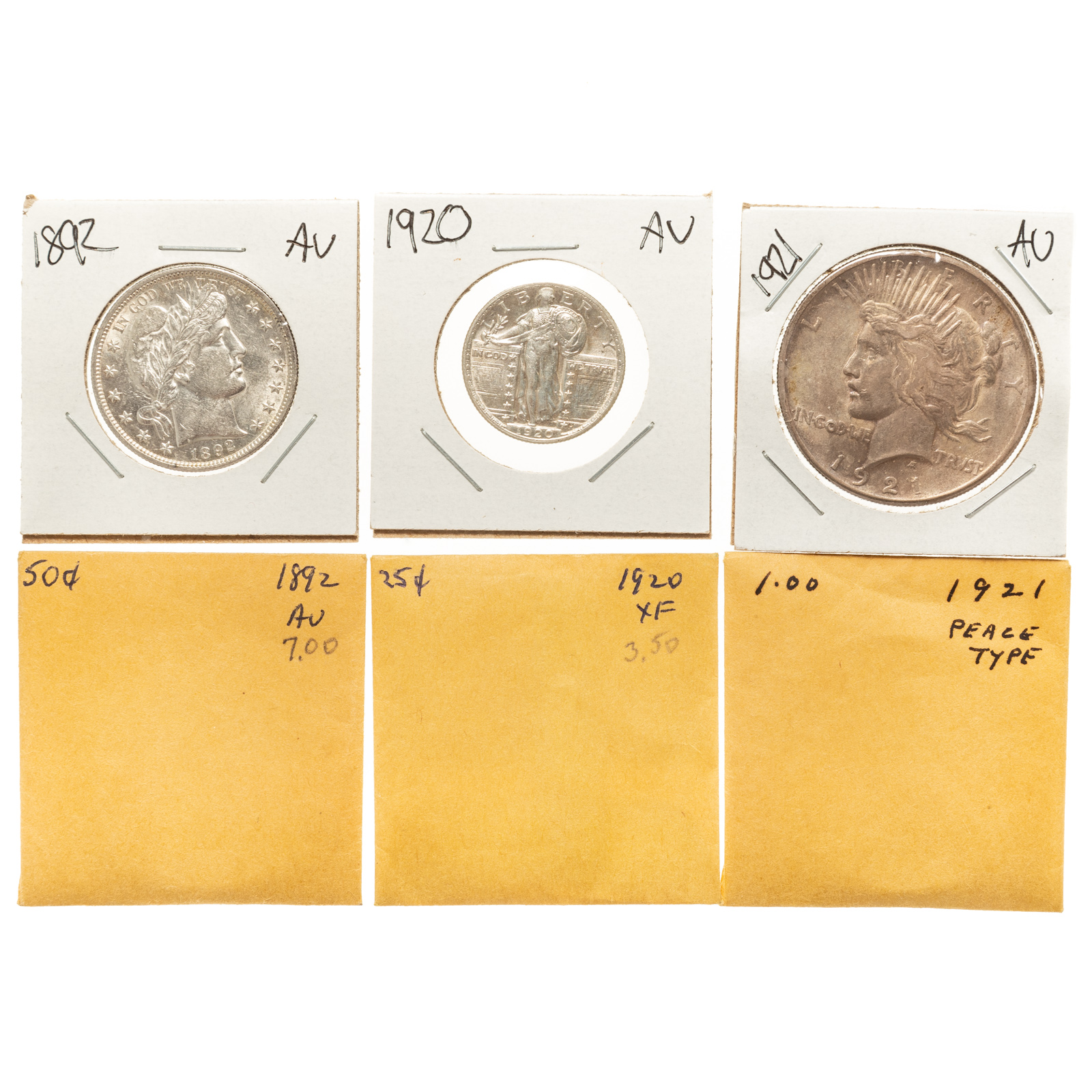 THREE CLASSIC US TYPE COINS AU-CHOICE