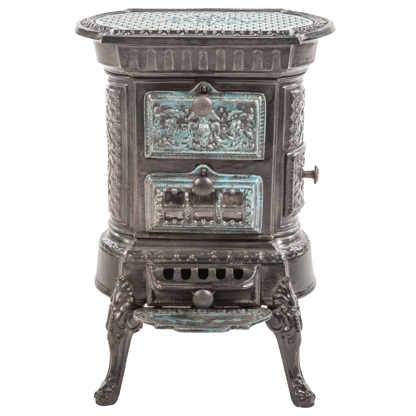 AUDEMAR & GUYON ENAMELED IRON STOVE