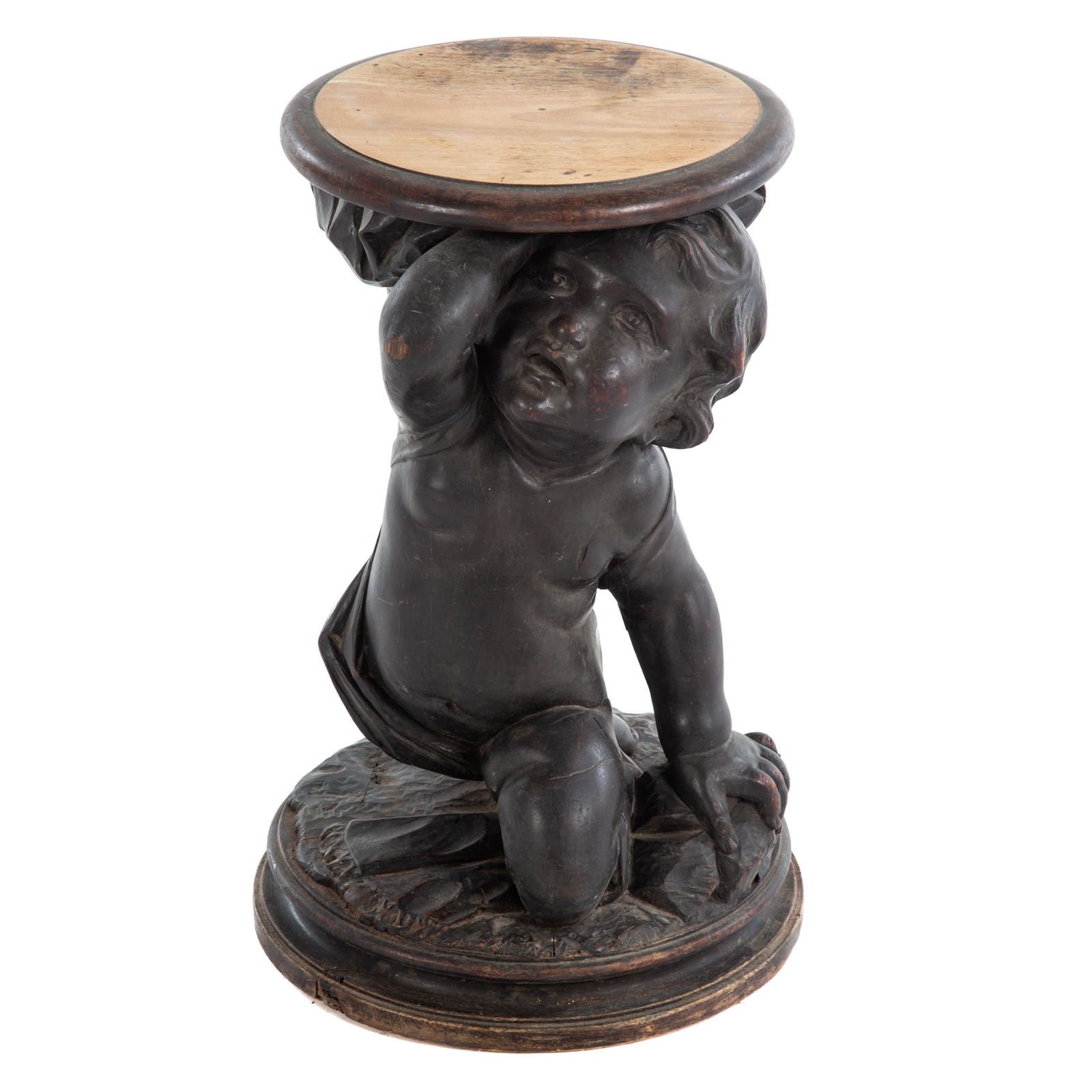 BLACK FOREST FIGURAL CARVED PEDESTAL