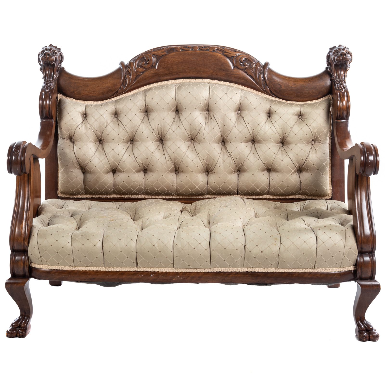 CONTINENTAL TUFTED CARVED SETTEE 2ea0a0
