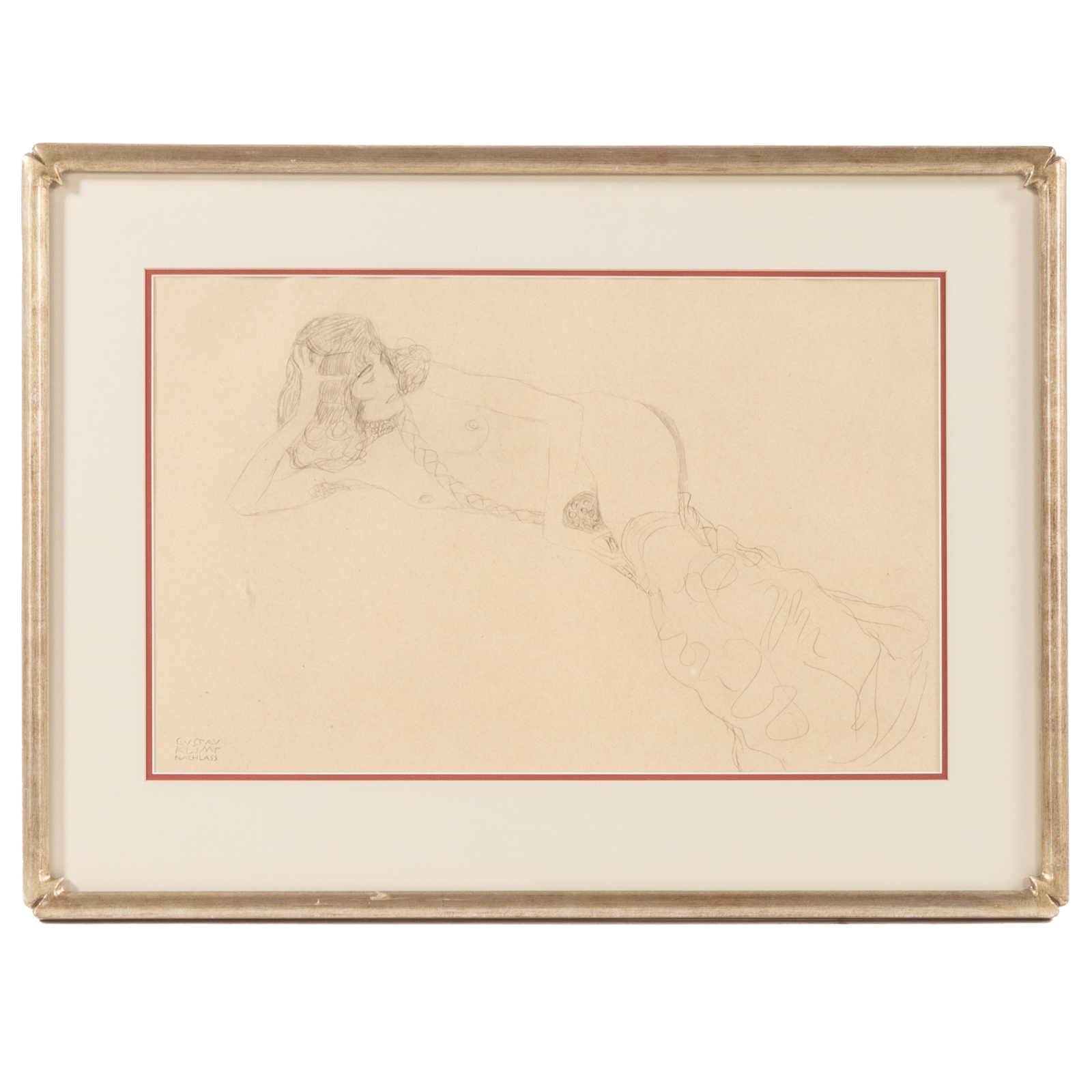 GUSTAV KLIMT RECLINING NUDE COLLOTYPE 2ea0fa