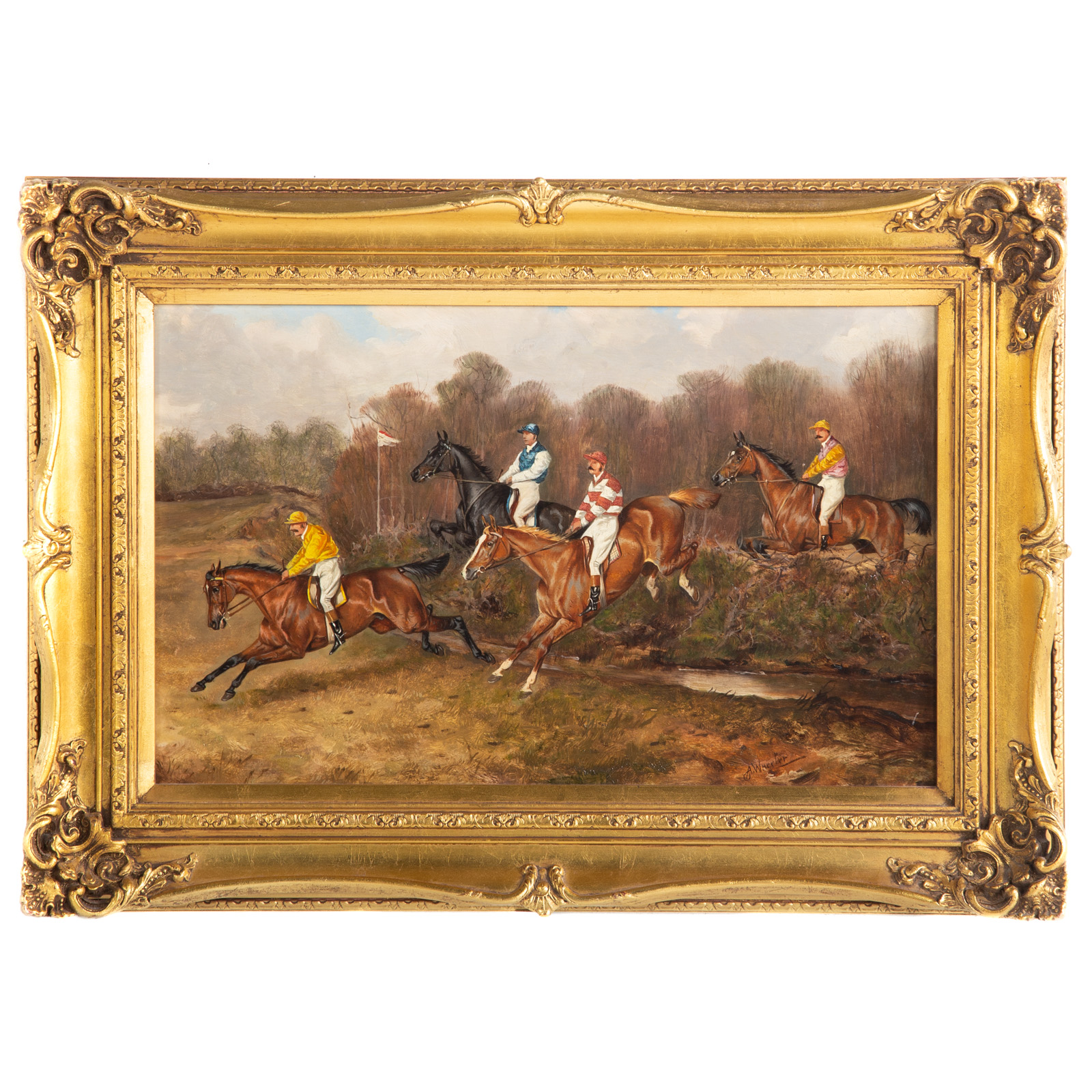 ALFRED WHEELER. STEEPLECHASE, OIL