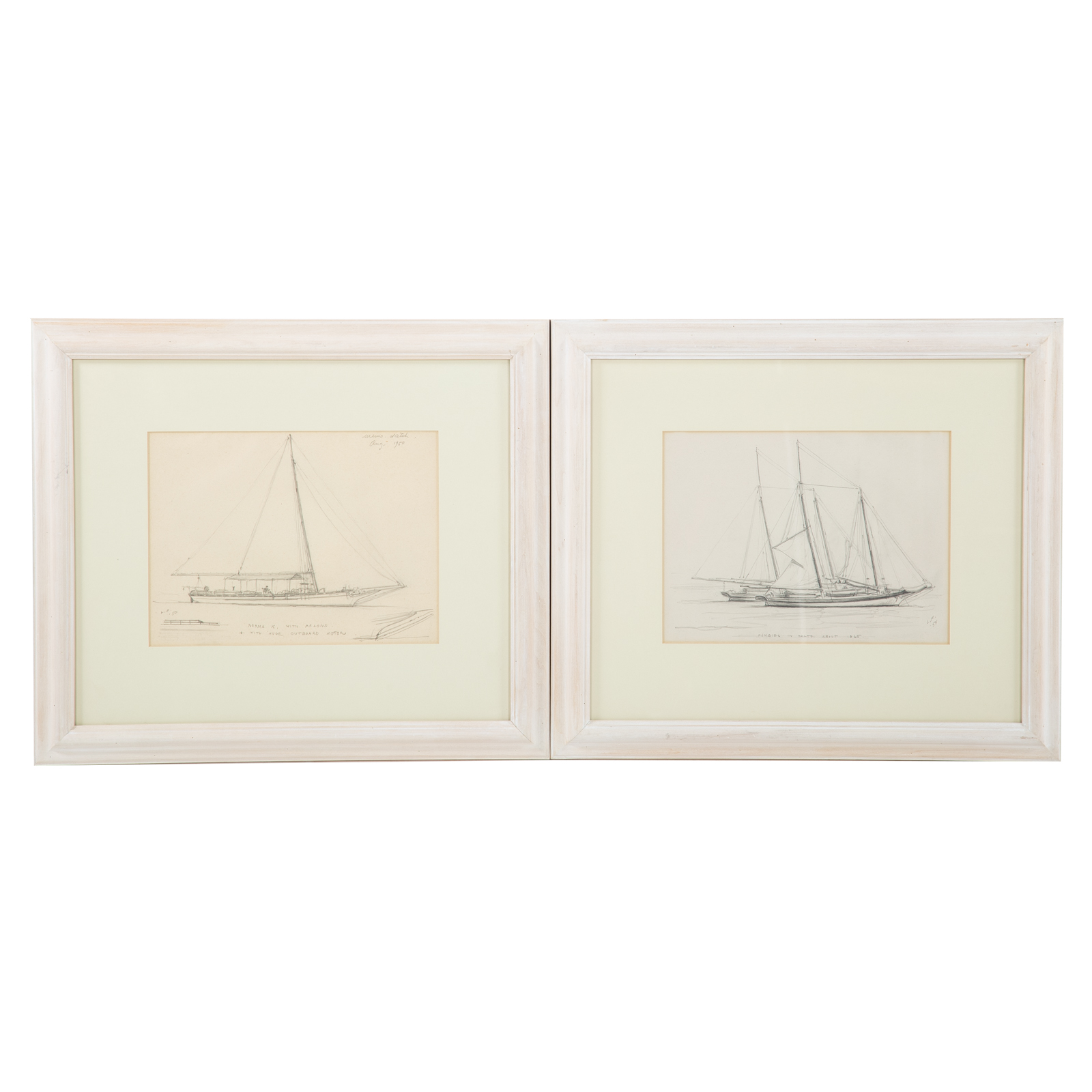 LOUIS J FEUCHTER TWO FRAMED GRAPHITE 2ea11e