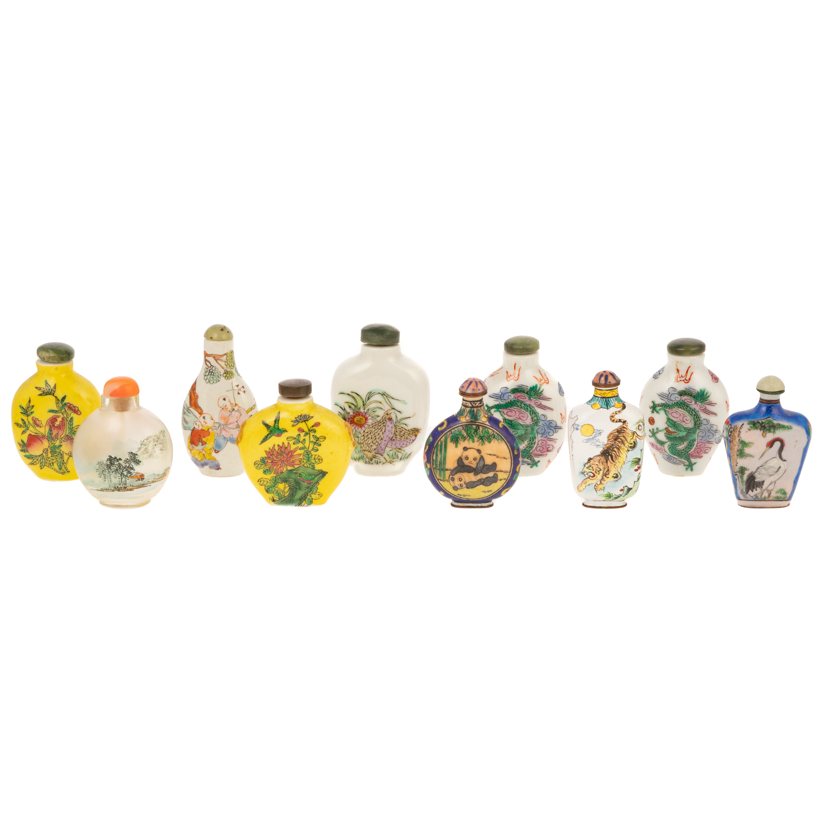 10 ASSORTED CHINESE SNUFF BOTTLES 2ea174