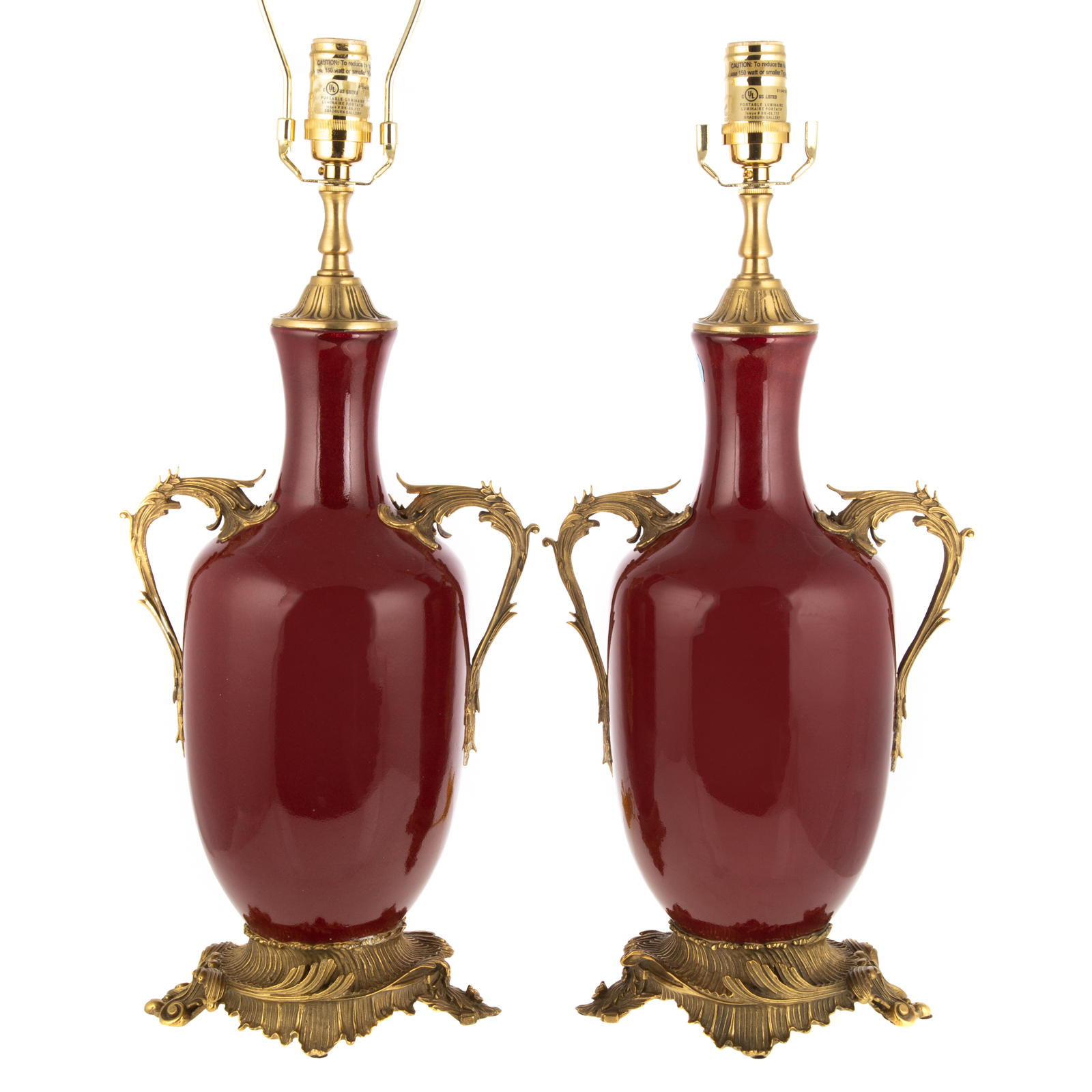 A PAIR OF SANG DE BOEUF VASE LAMPS