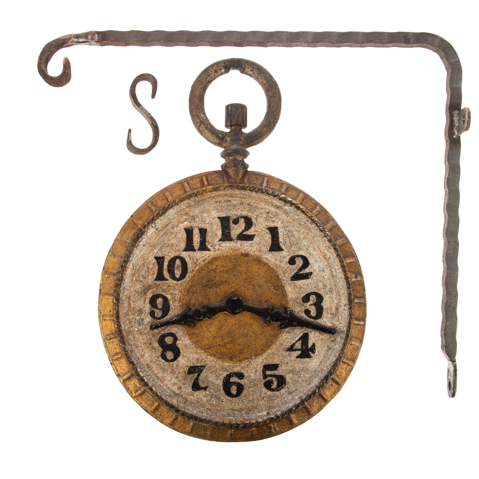 PAINTED CAST IRON POCKET WATCH