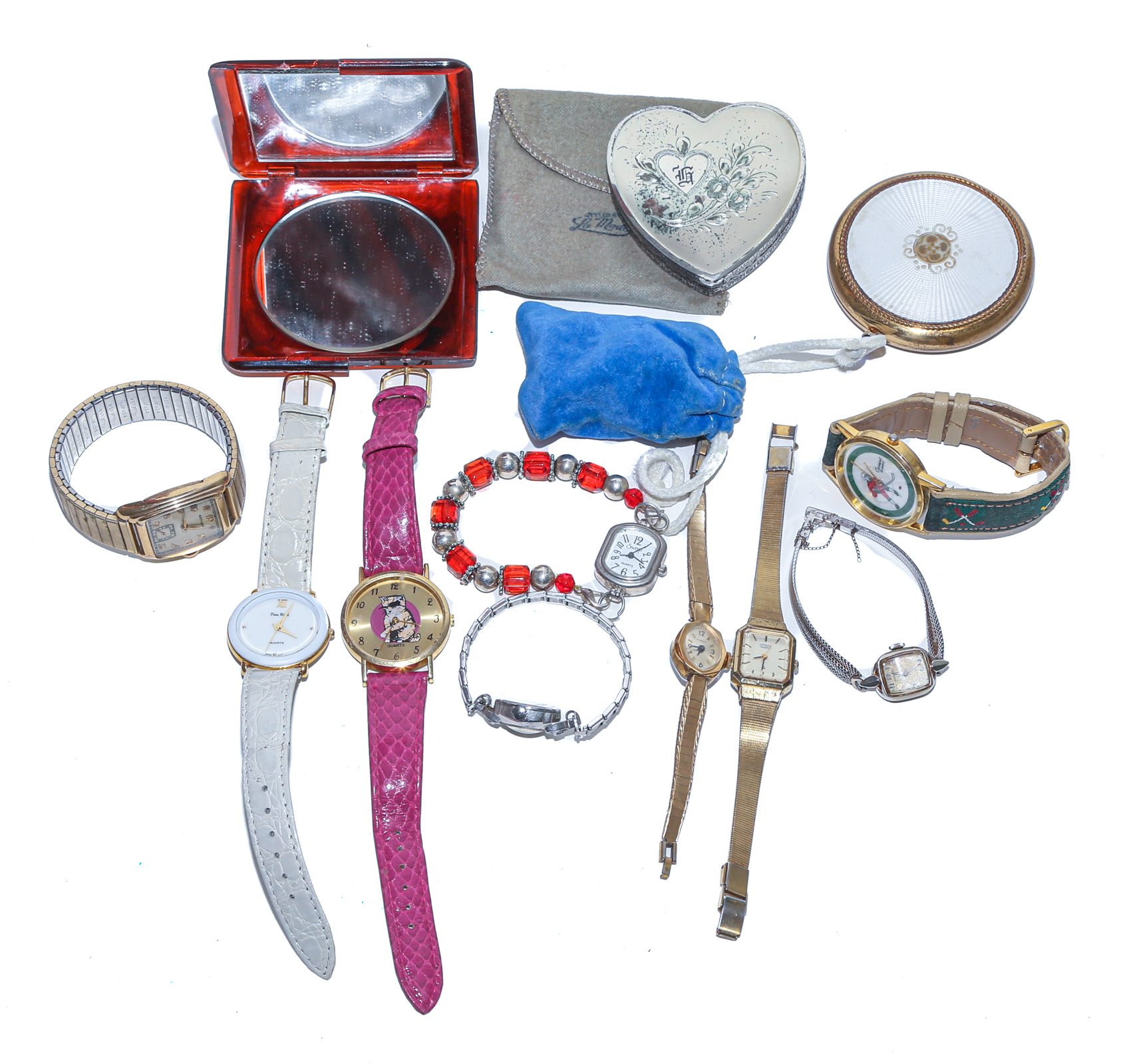 LADIES COMPACTS & WRISTWATCHES