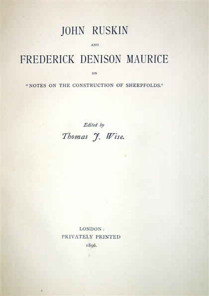 1 vol.  Ruskin, John; Maurice, Frederick