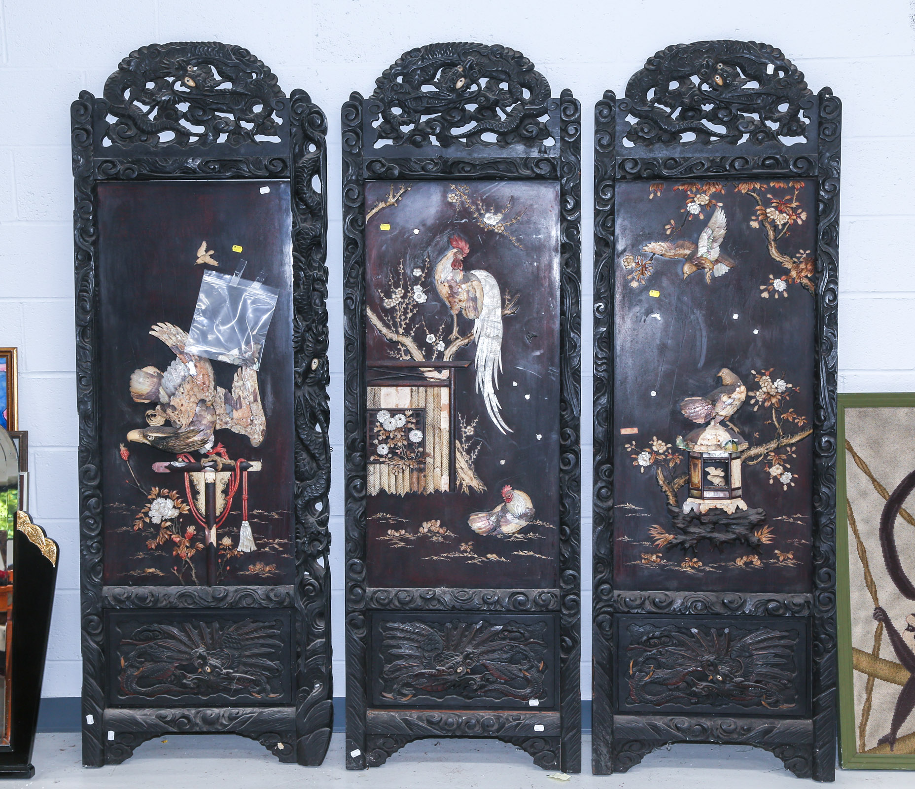 THREE JAPANESE WOOD SCREEN PANELS With