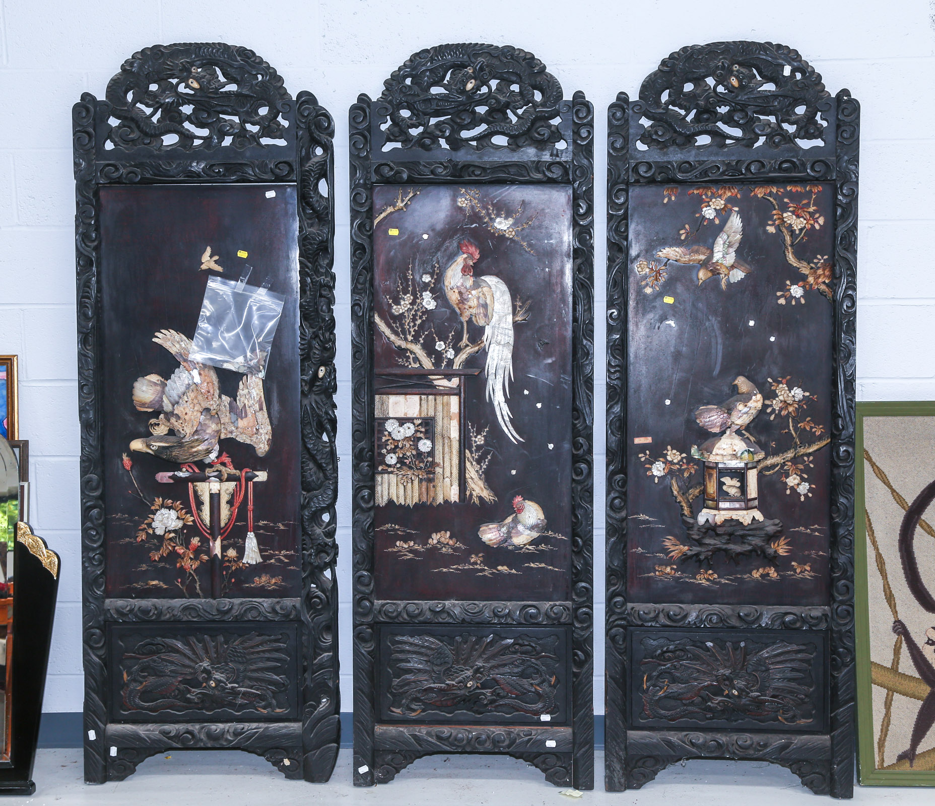 THREE JAPANESE WOOD SCREEN PANELS