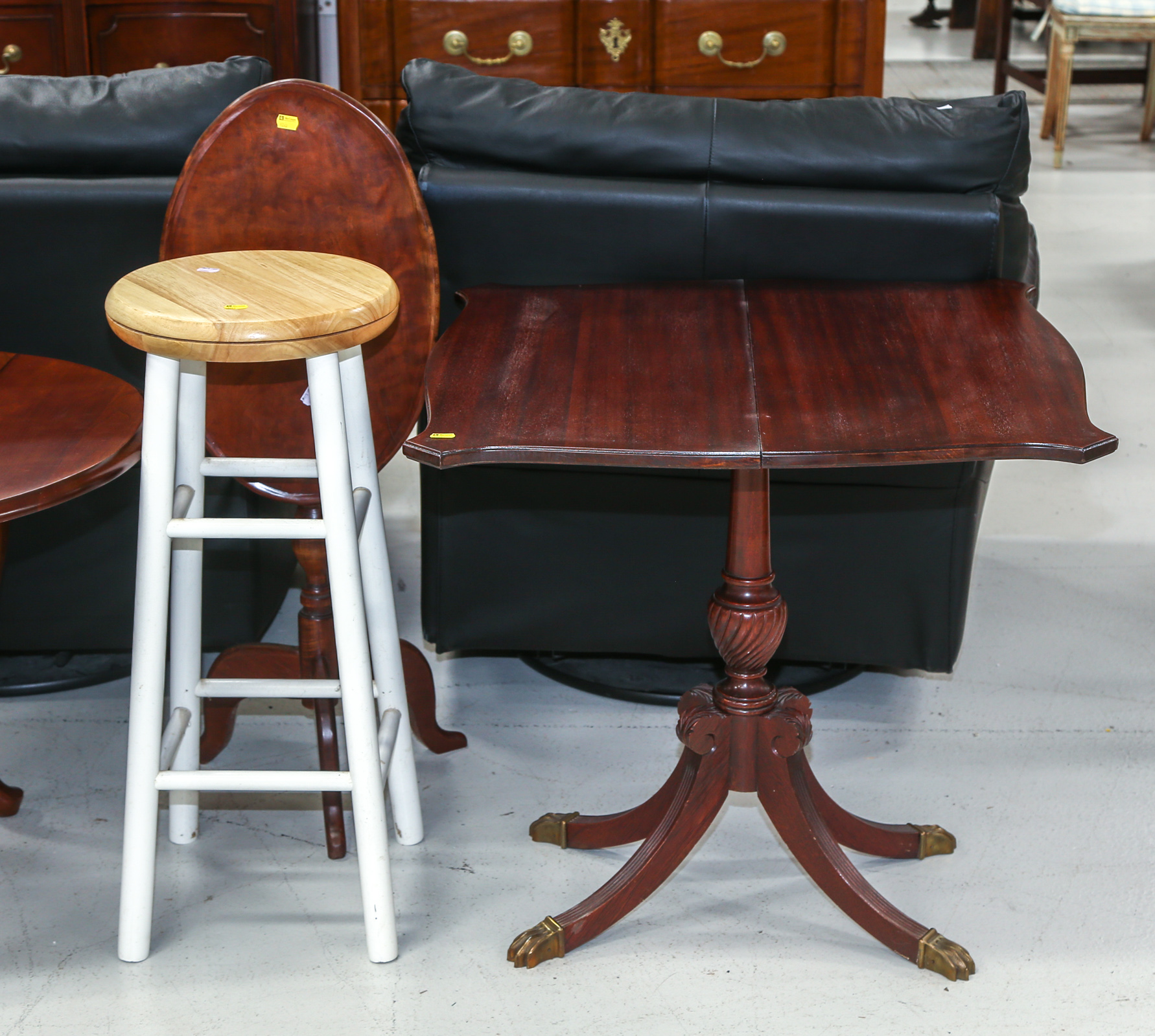 FEDERAL STYLE CARD TABLE & A STOOL Comprising