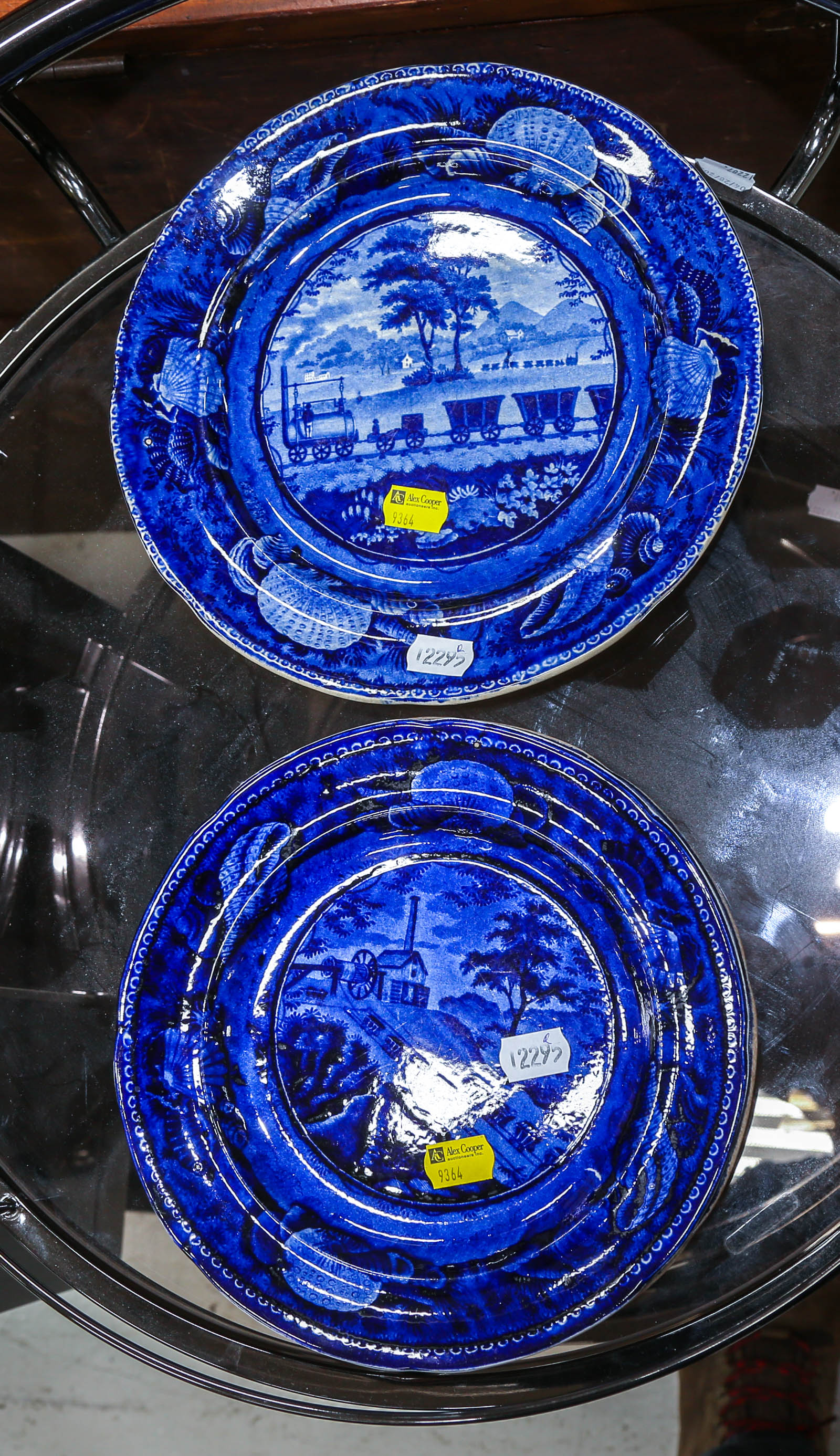 THREE B & 0 HISTORIC BLUE STAFFORDSHIRE