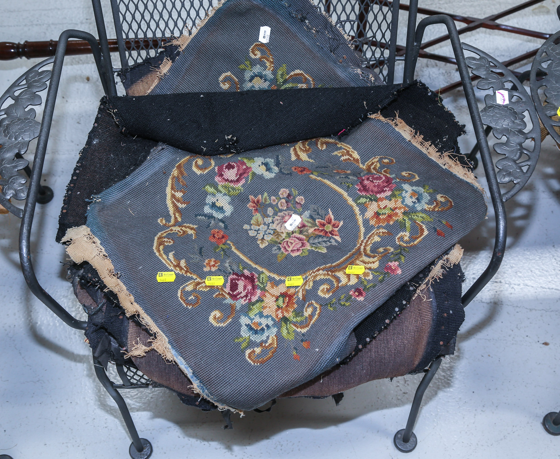 GROUP OF NEEDLEWORK SEAT COVERS