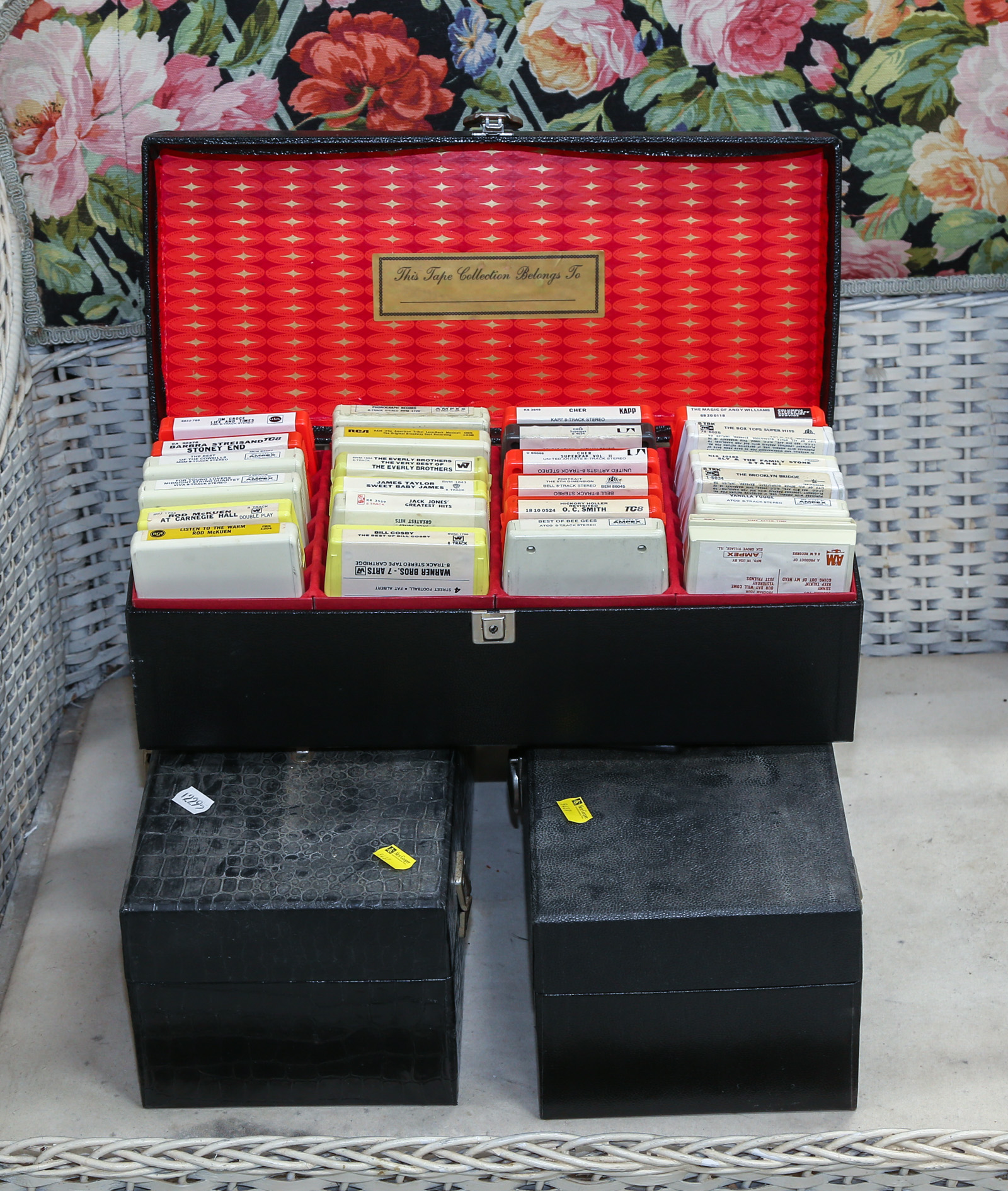 THREE BOXES CONTAINING A TRACK TAPES