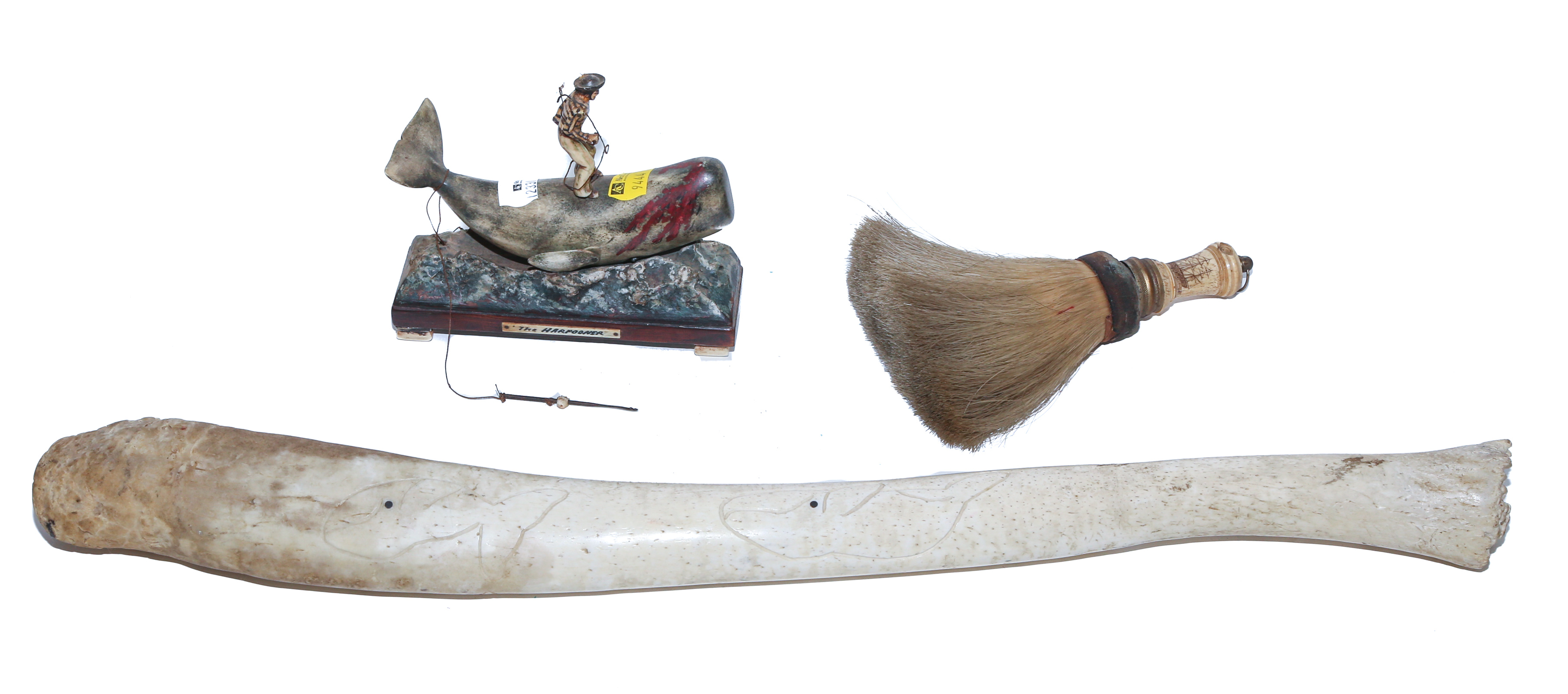 THREE PIECES OF CARVED BONE Including