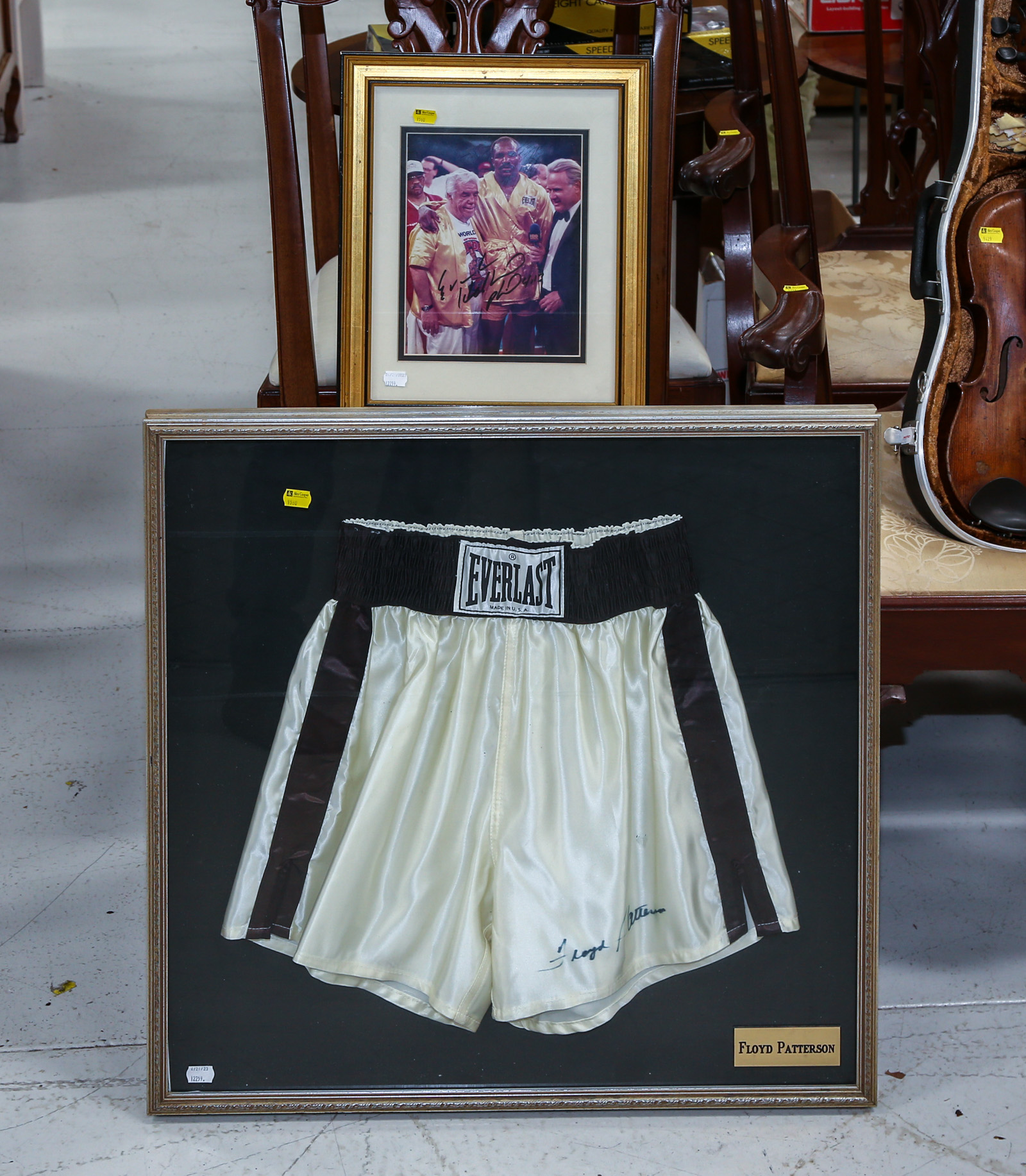 SIX FRAMED BOXING RELATED ITEMS