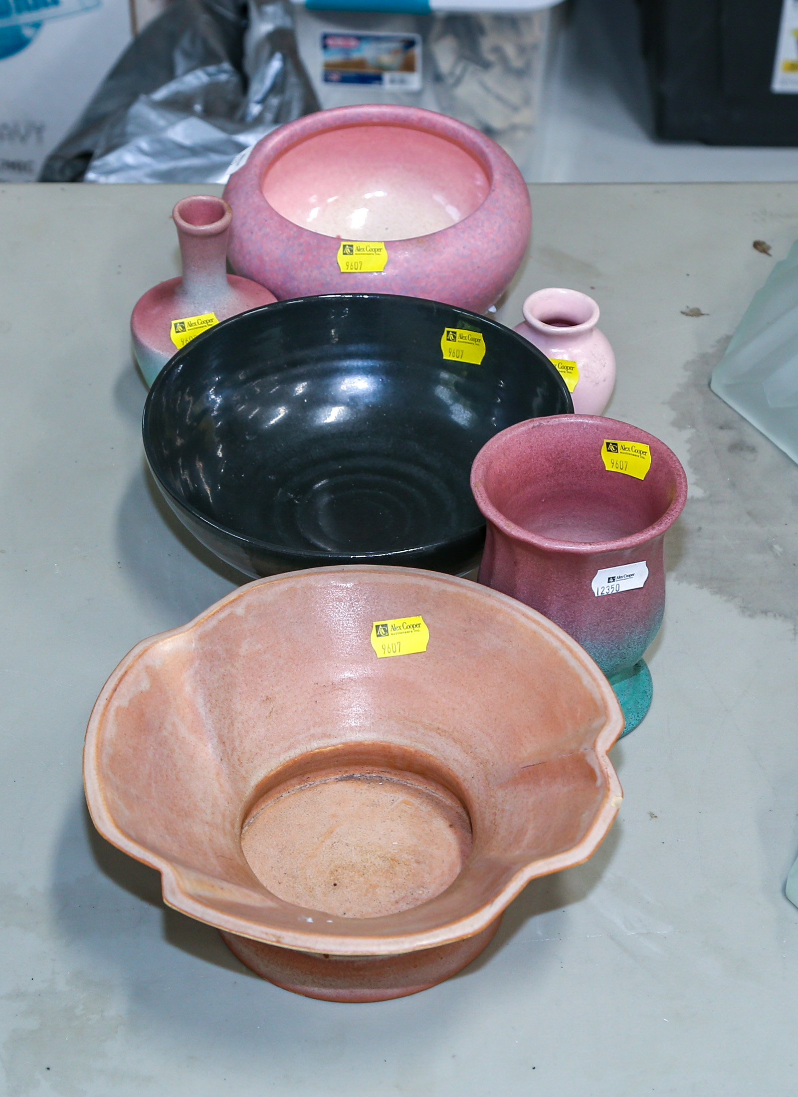 SIX PIECES OF ART DECO STYLE POTTERY