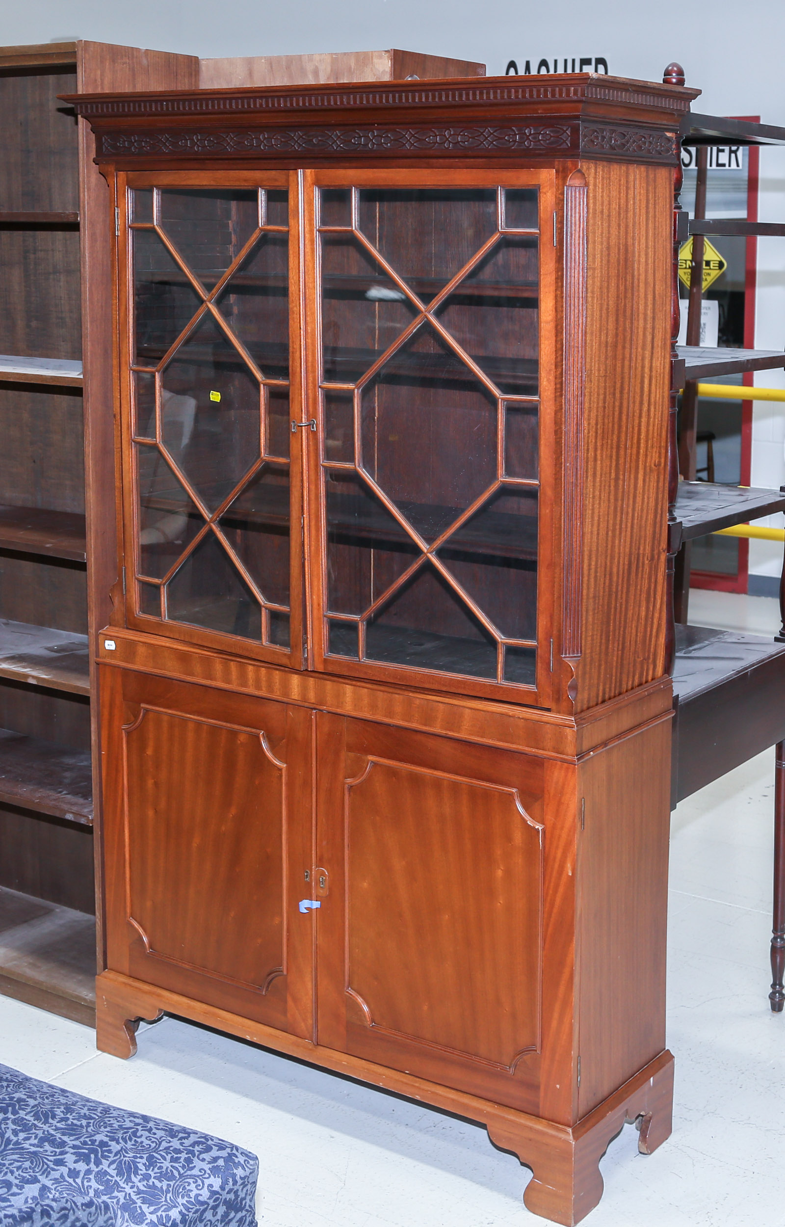 GEORGIAN STYLE MAHOGANY CHINA CABINET