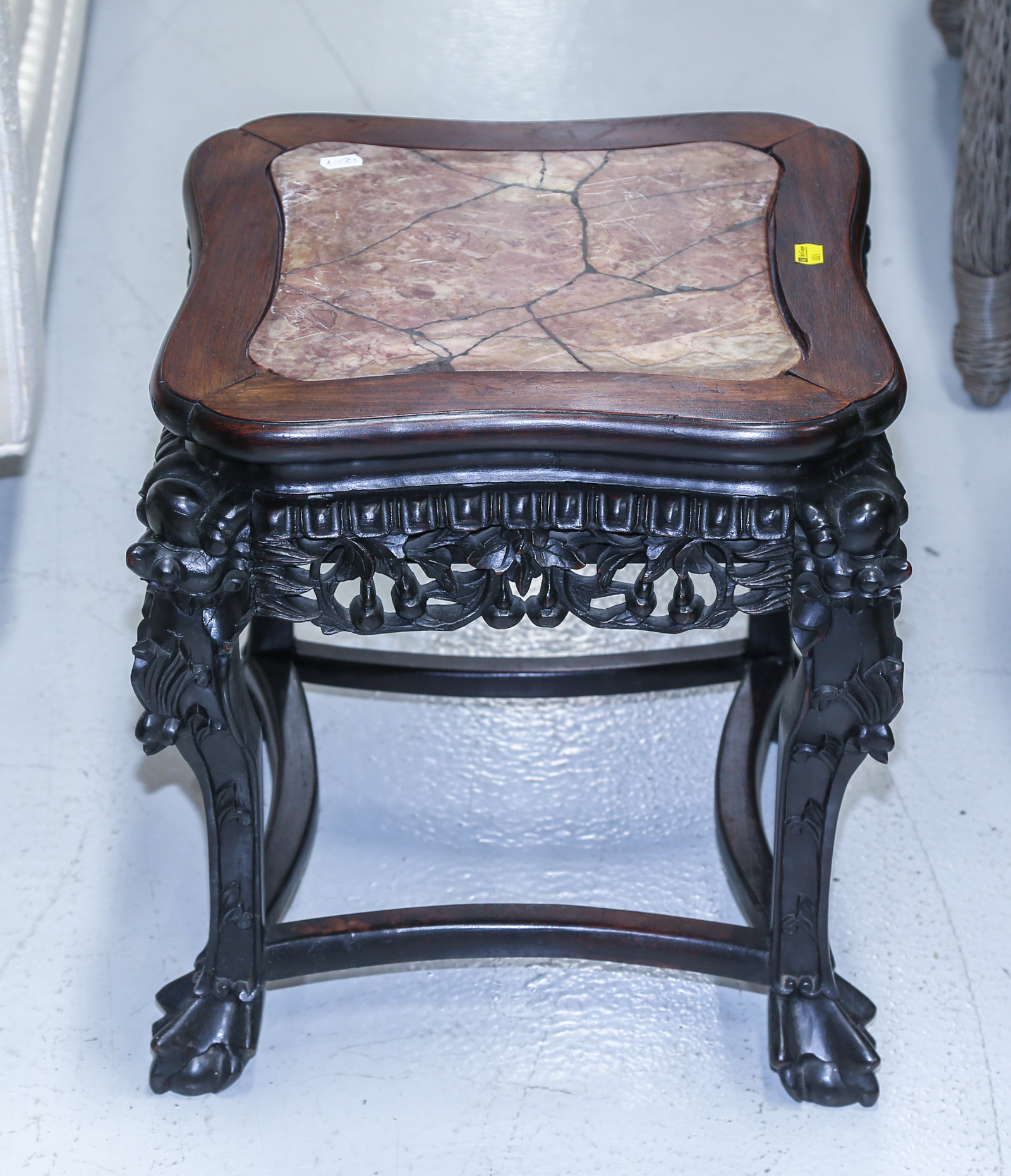 CHINESE HONG MU TABOURET WITH MARBLE 2ea470