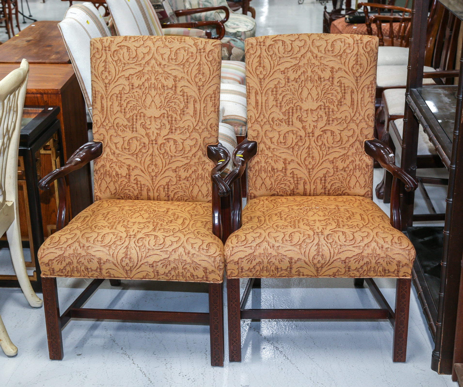 A PAIR OF CHINESE CHIPPENDALE STYLE