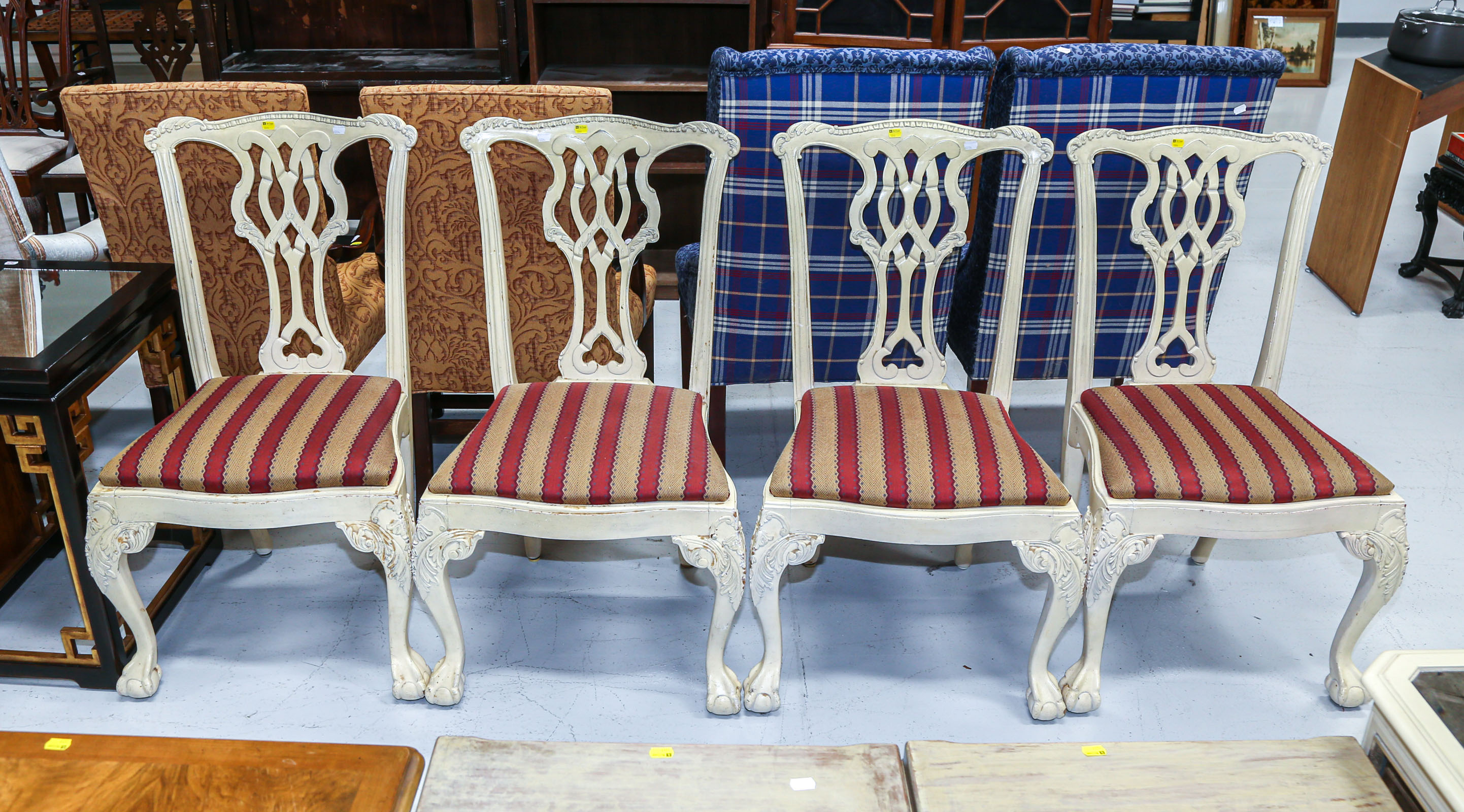 SET OF FOUR CHIPPENDALE STYLE SIDE 2ea484