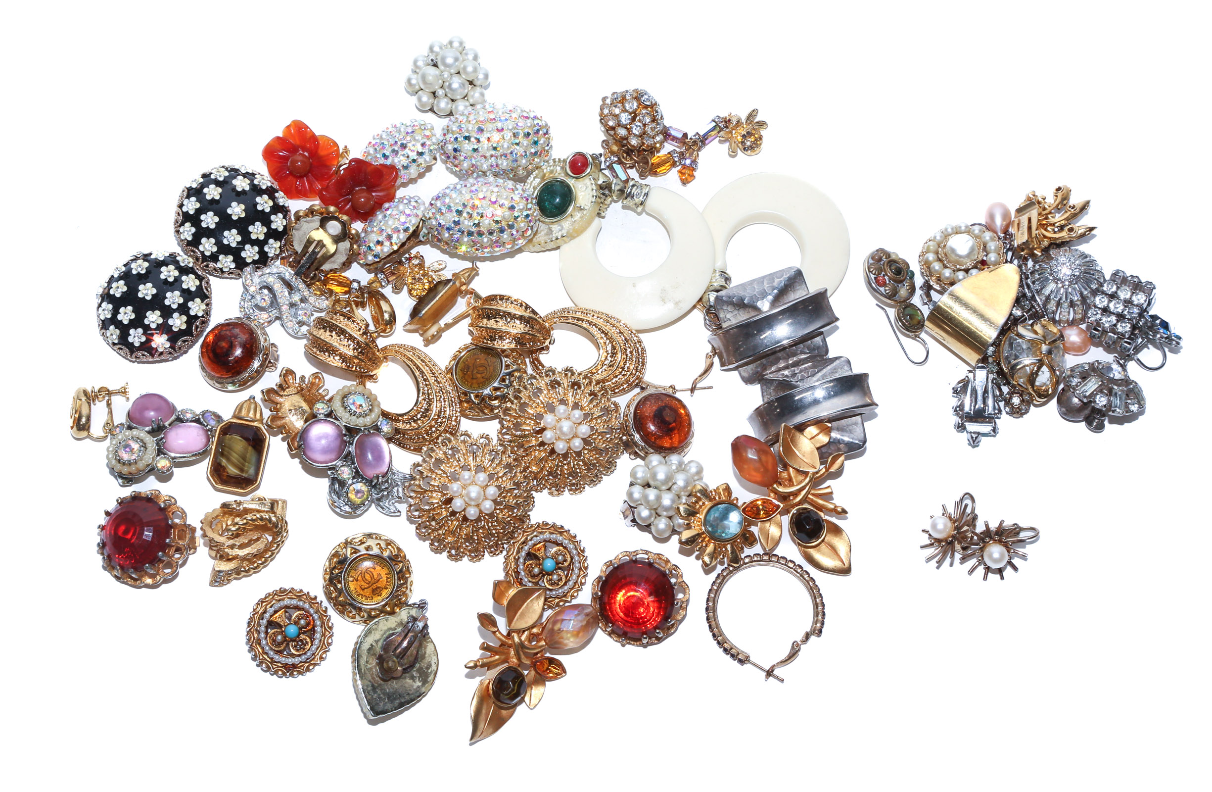 A SELECTION OF CLIP EARRINGS Comprising