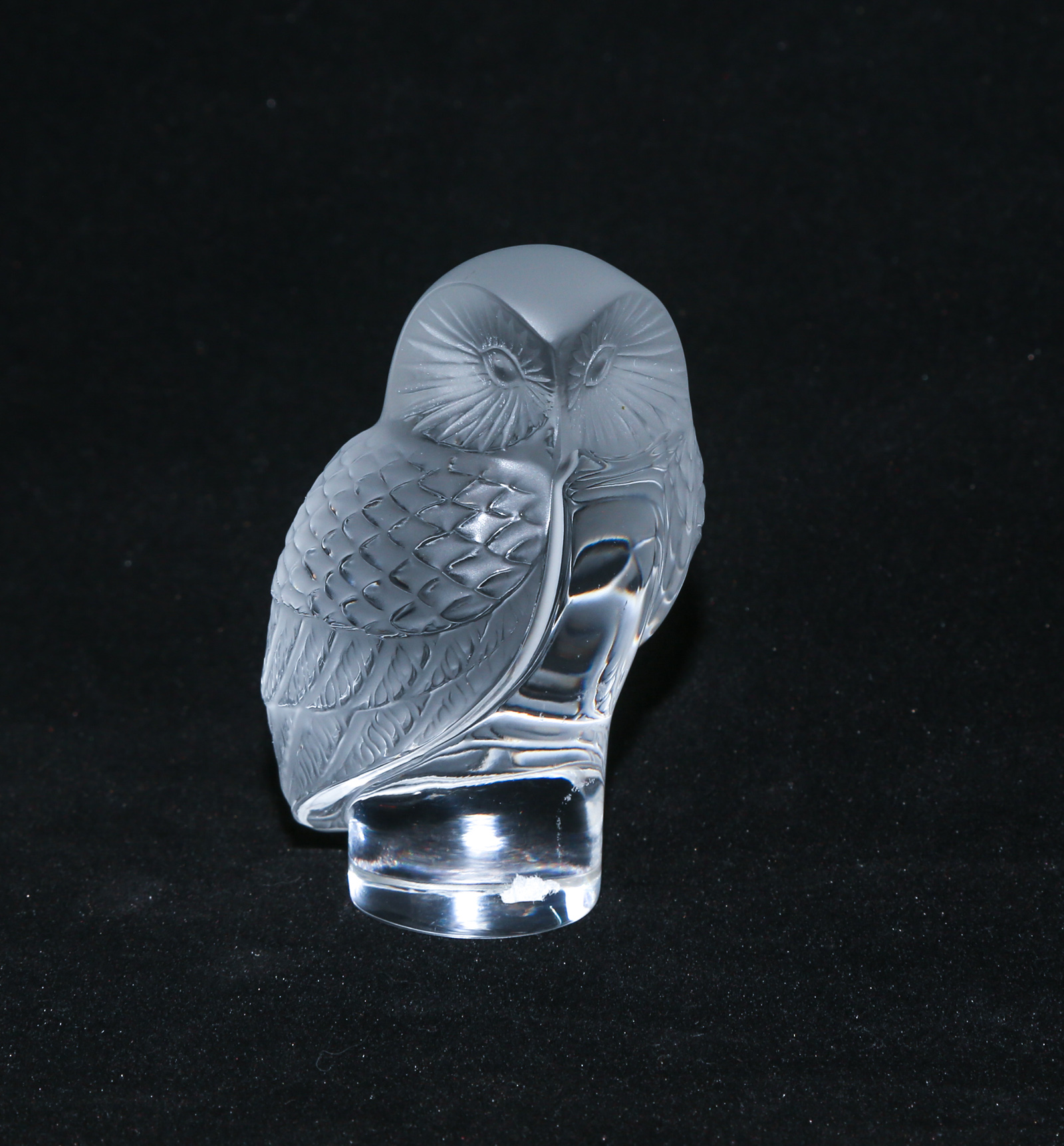 A LALIQUE OWL Etched Lalique France  2ea53b