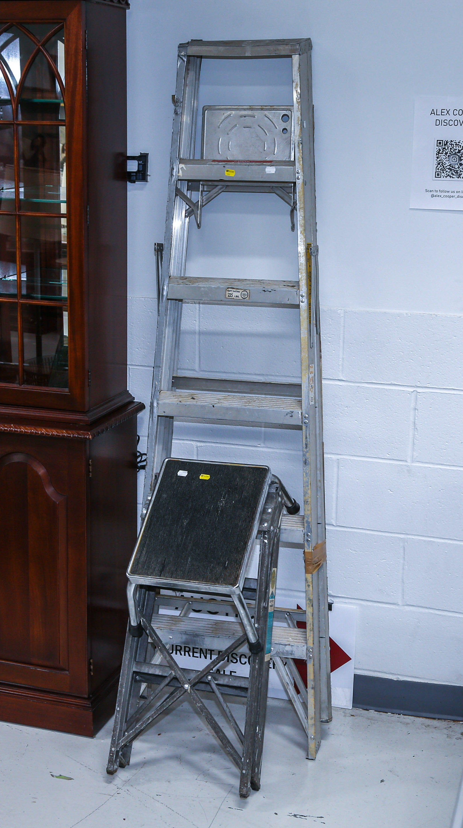 TWO ALUMINUM LADDERS Together with 2ea566