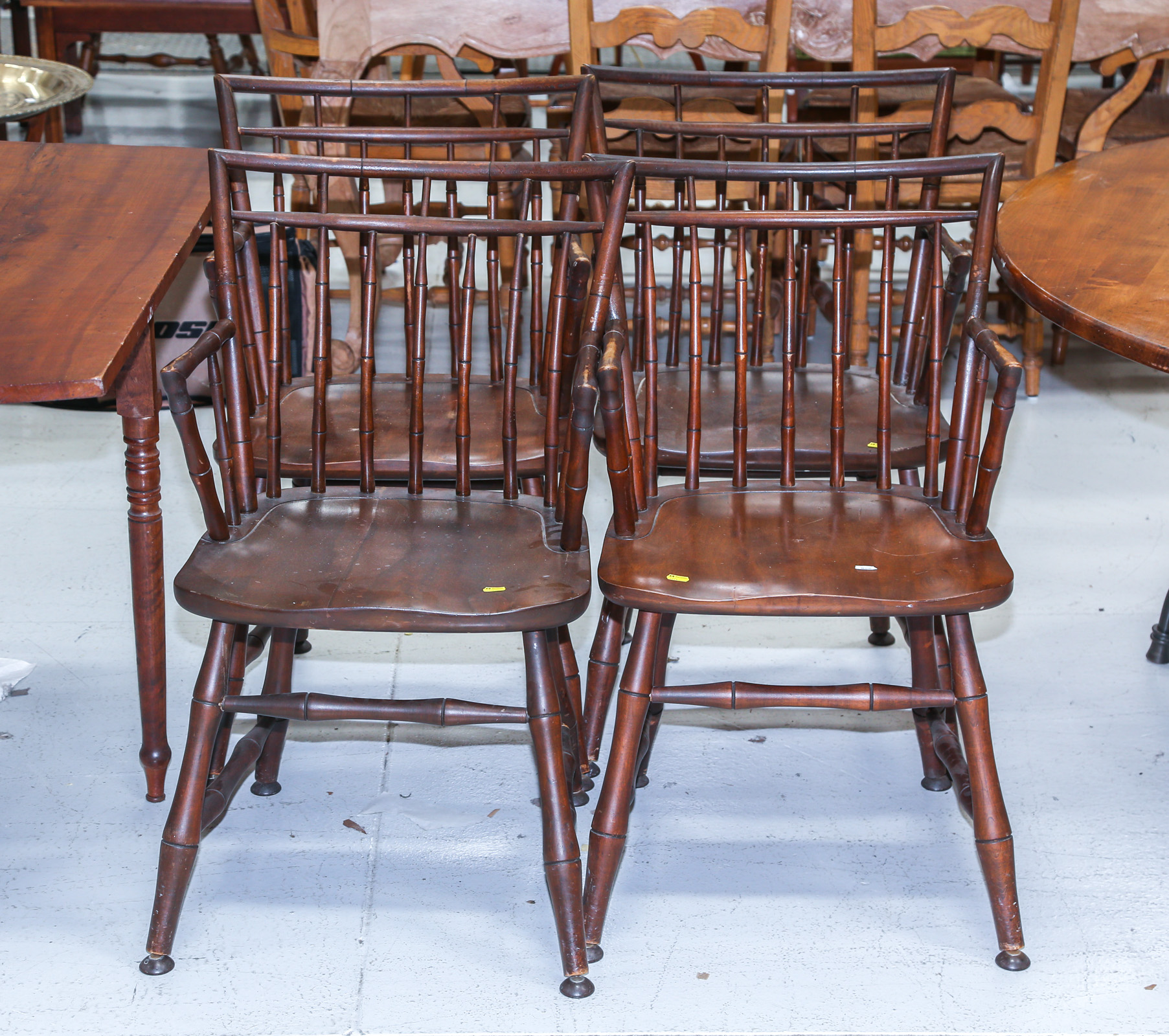 FOUR WINDSOR STYLE BIRCH ARMCHAIRS 2ea58f