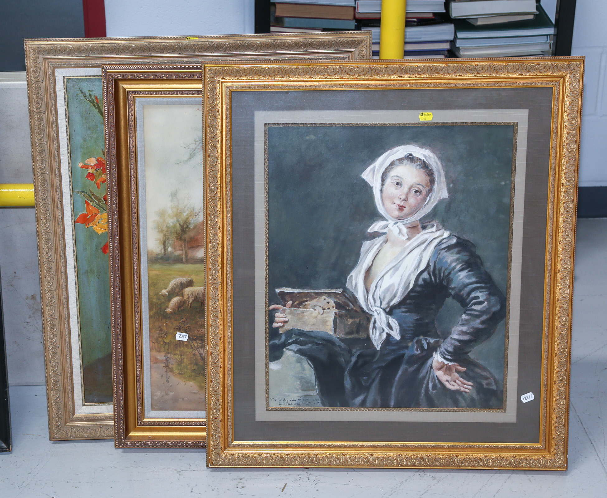 THREE FRAMED ARTWORKS Comprising 2ea594