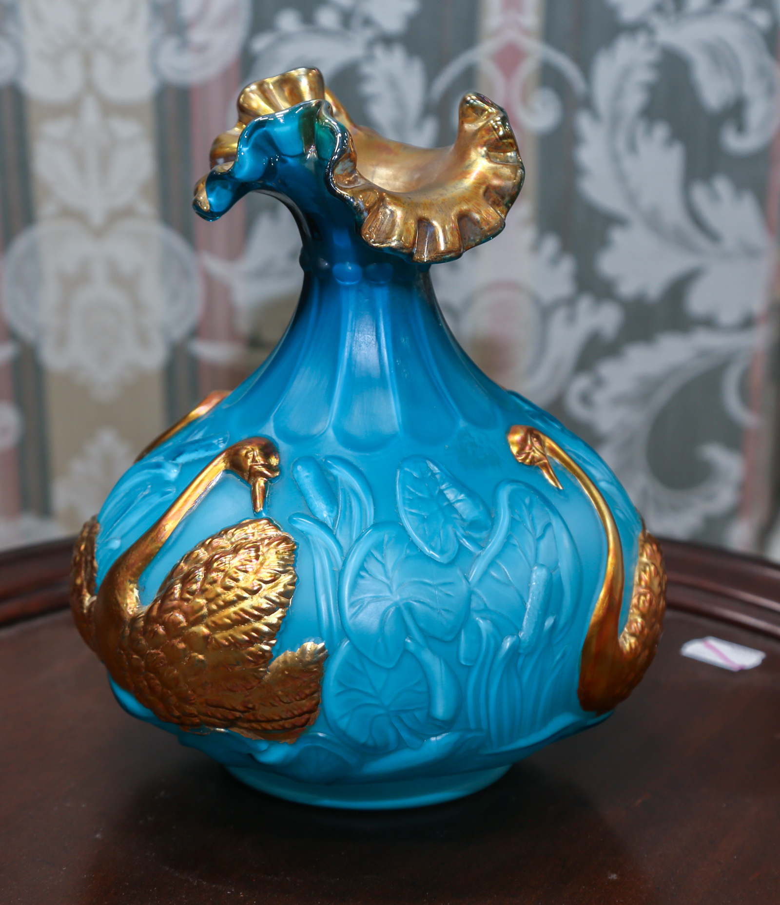 FENTON HAND PAINTED GLASS VASE