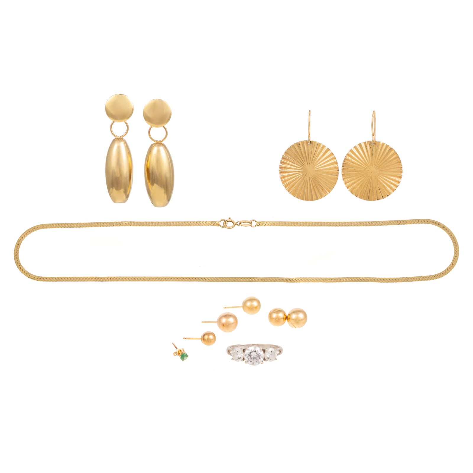 A COLLECTION OF GOLD EARRINGS  2ea6ae