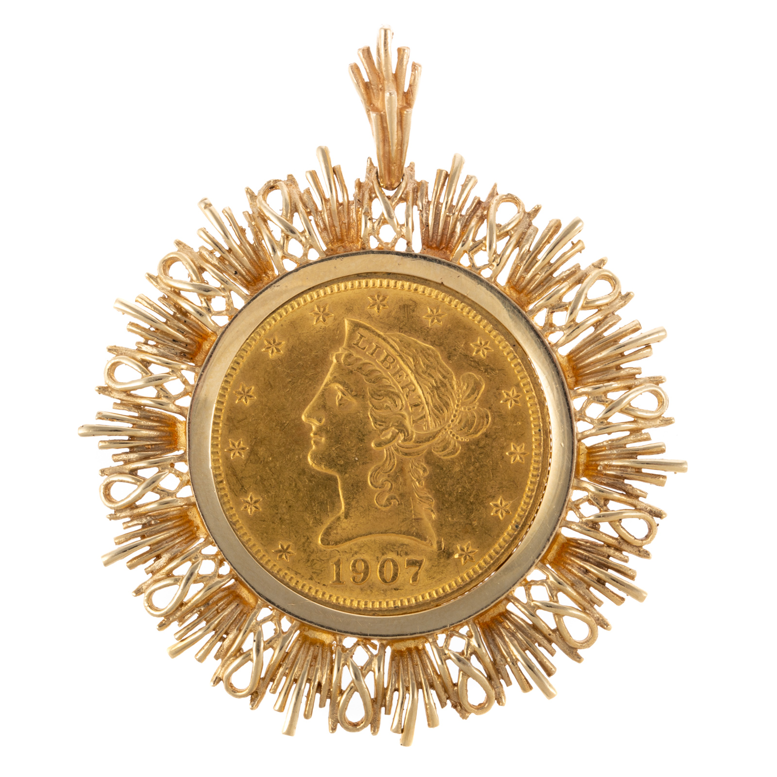 A 1907 $10 LIBERTY HEAD EAGLE GOLD