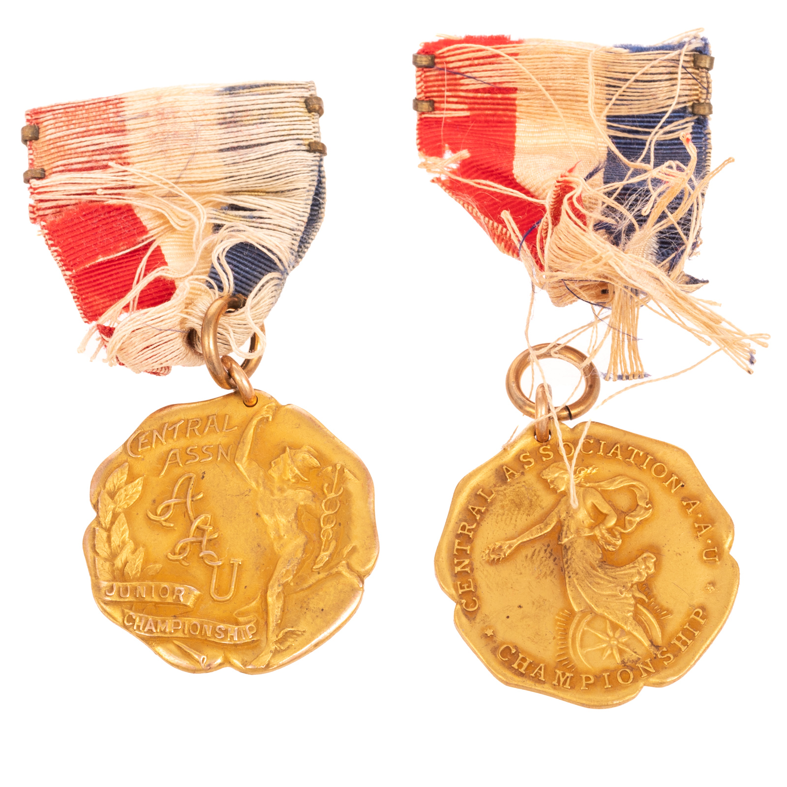 TWO ANTIQUE AQUATIC ATHLETIC MEDALS