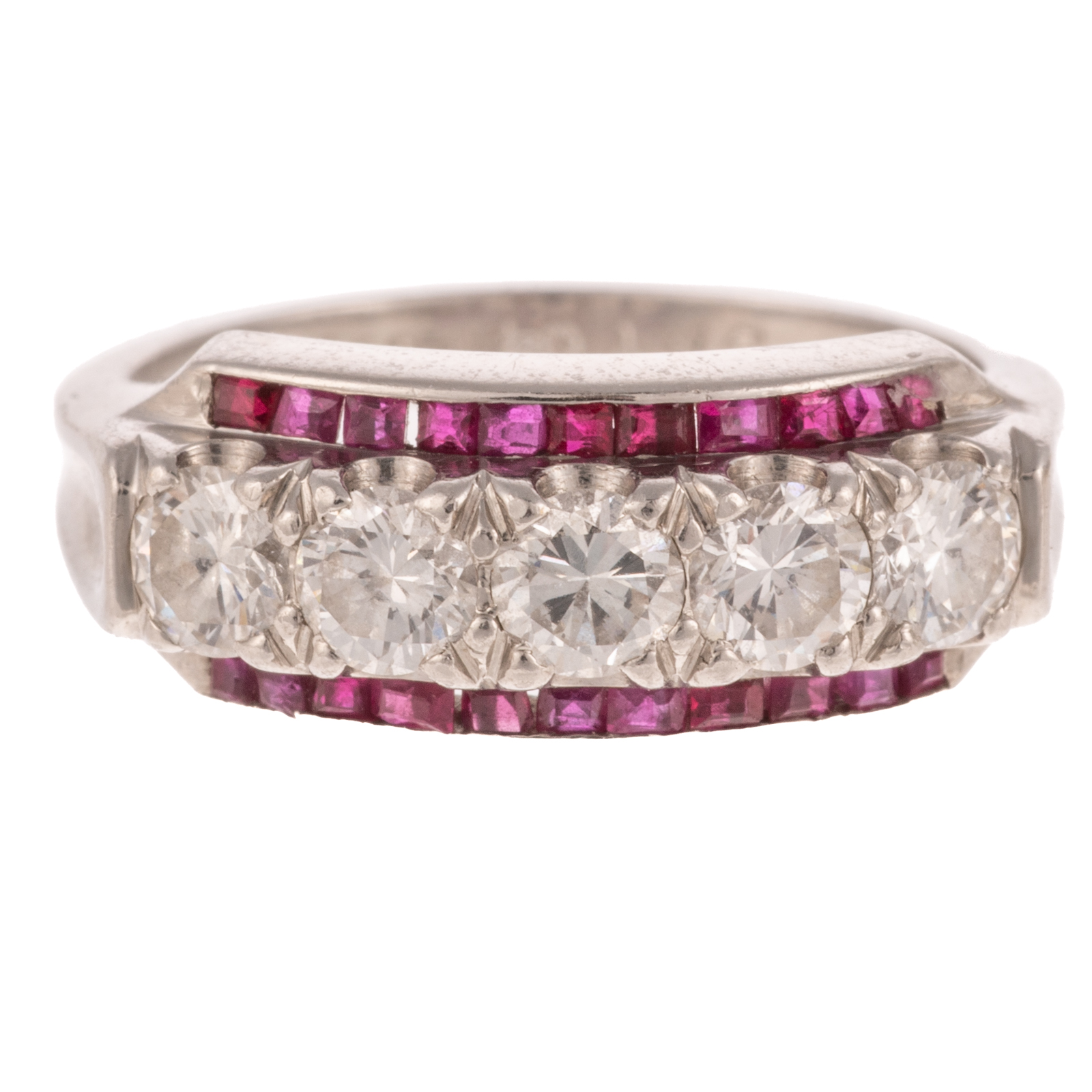 AN ART DECO DIAMOND RUBY BAND 2ea721