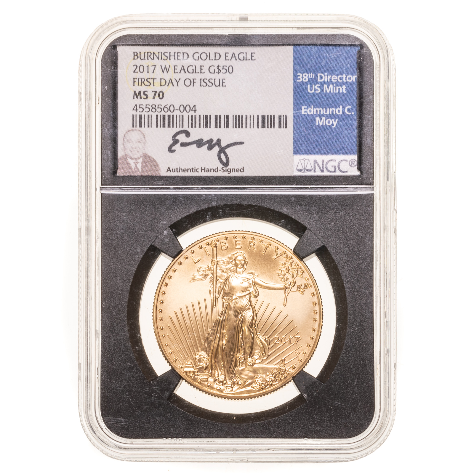 2017 W 50 BURNISHED NGC MS70 First 2ea779