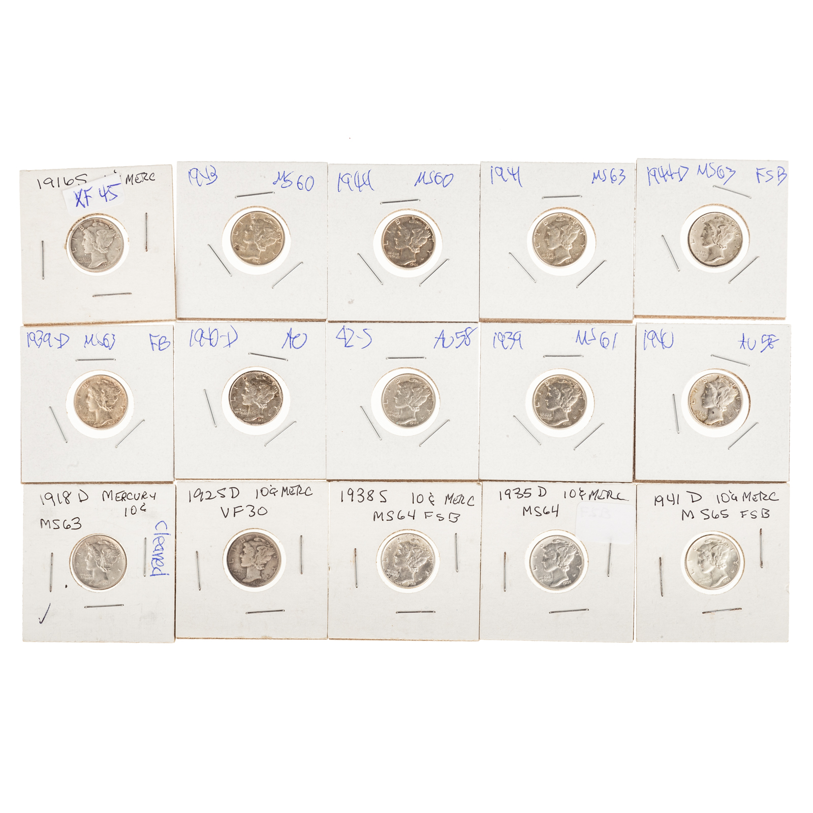 15 BETTER MERCURY DIMES 1916 S 2ea78d