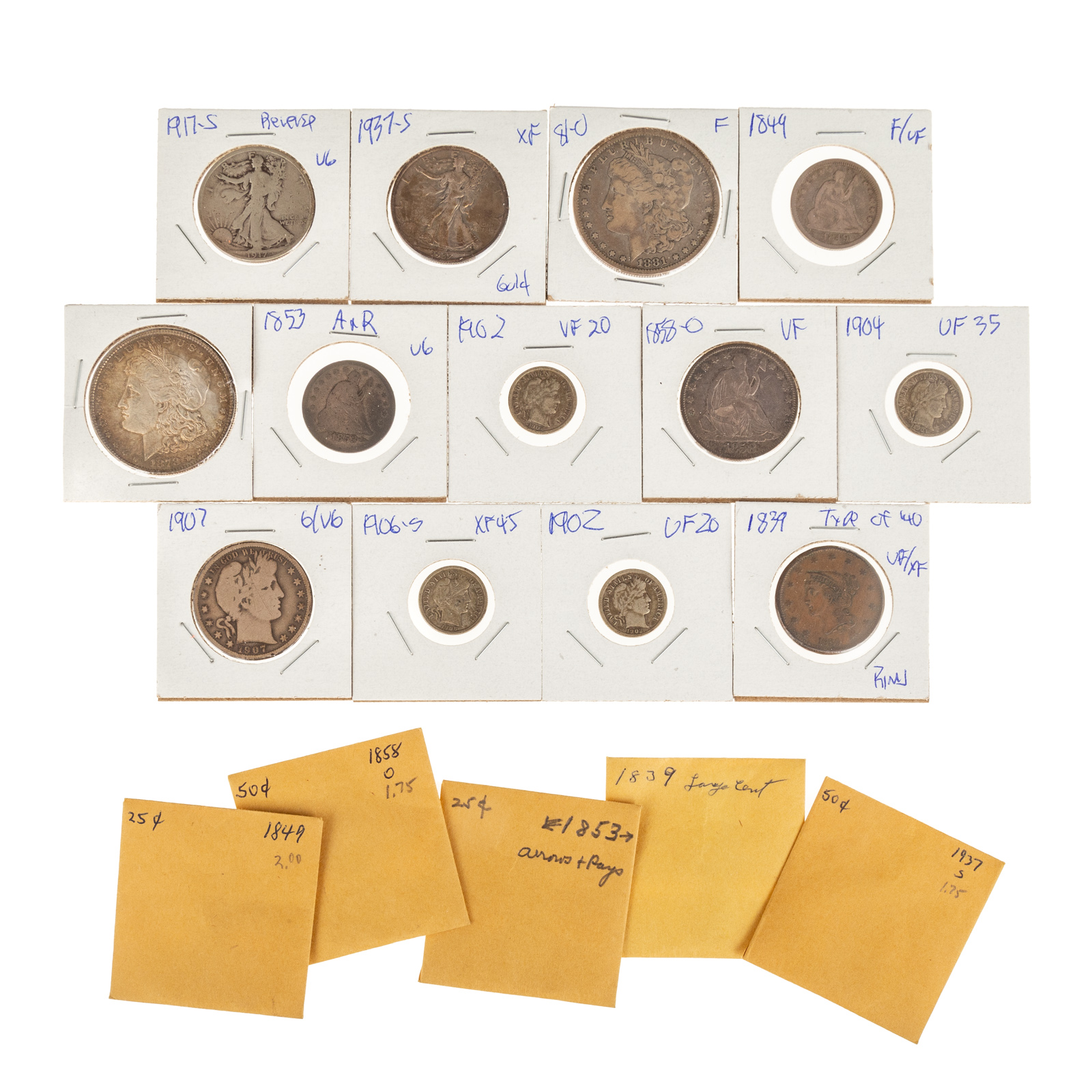 COLLECTION OF US TYPE COINS 1839 2ea78e