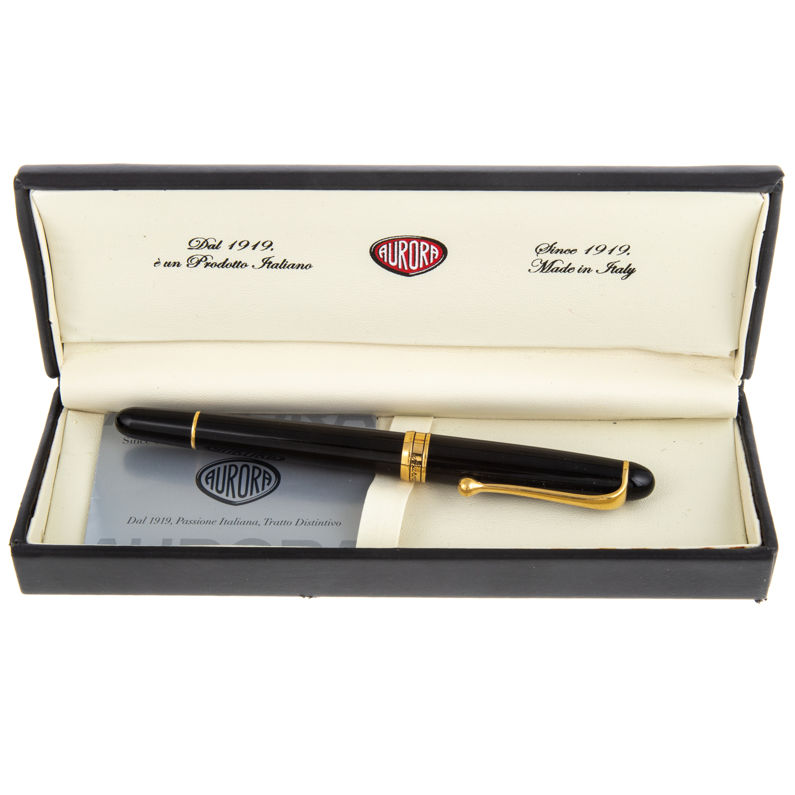 AURORA BLACK FOUNTAIN PEN 14K nib