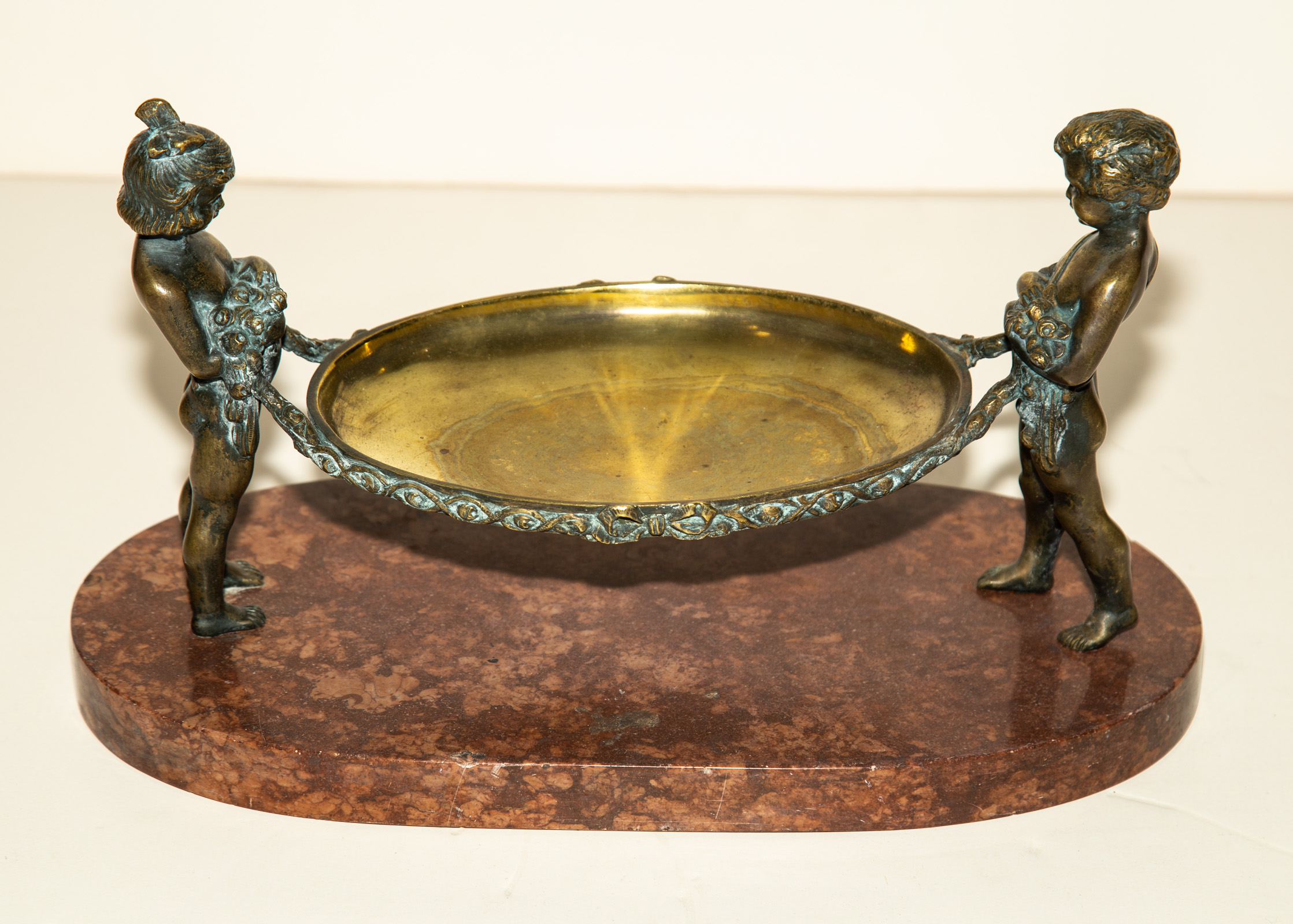 CONTINENTAL BRONZE & MARBLE FIGURAL