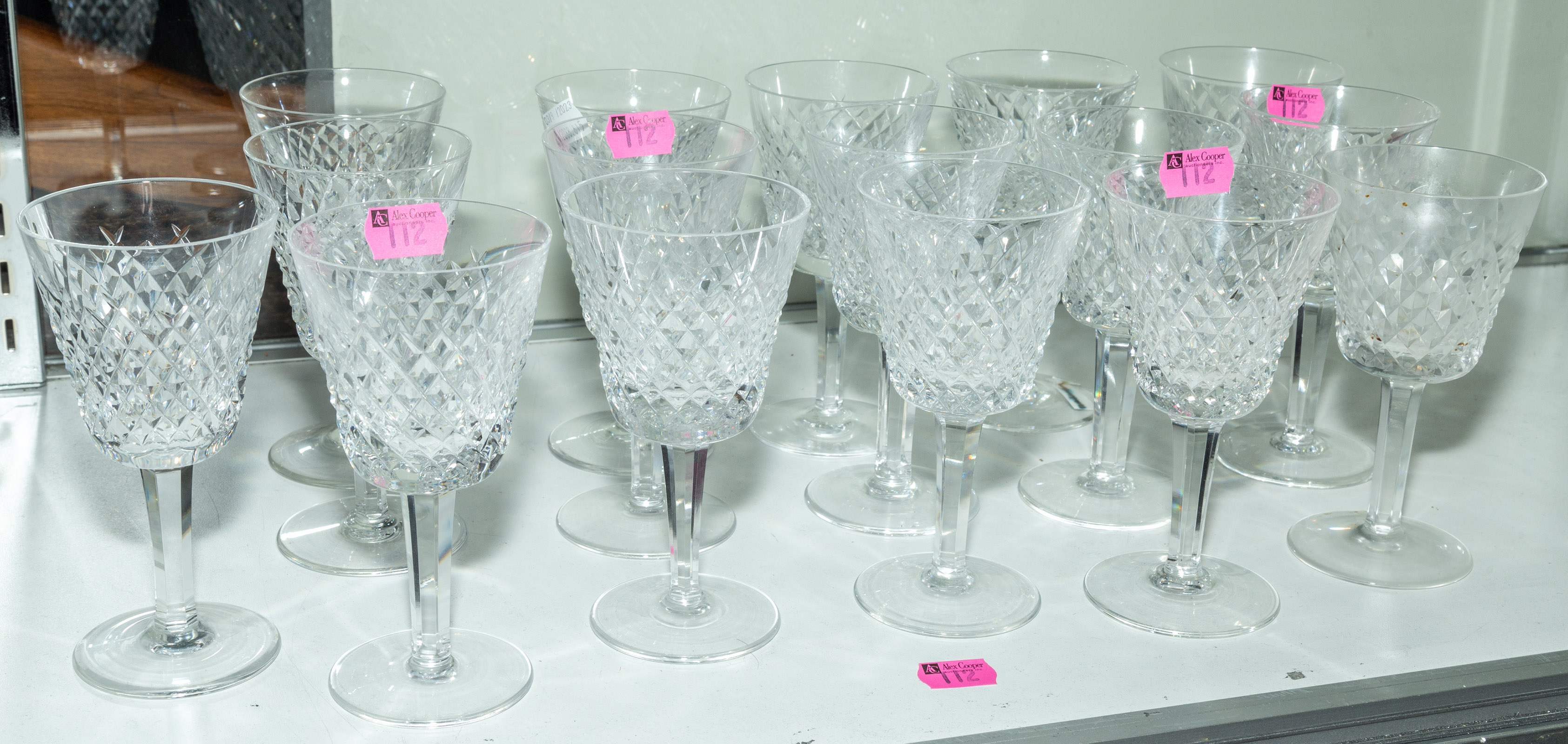 16 WATERFORD CRYSTAL WINE STEMS 2ea83e