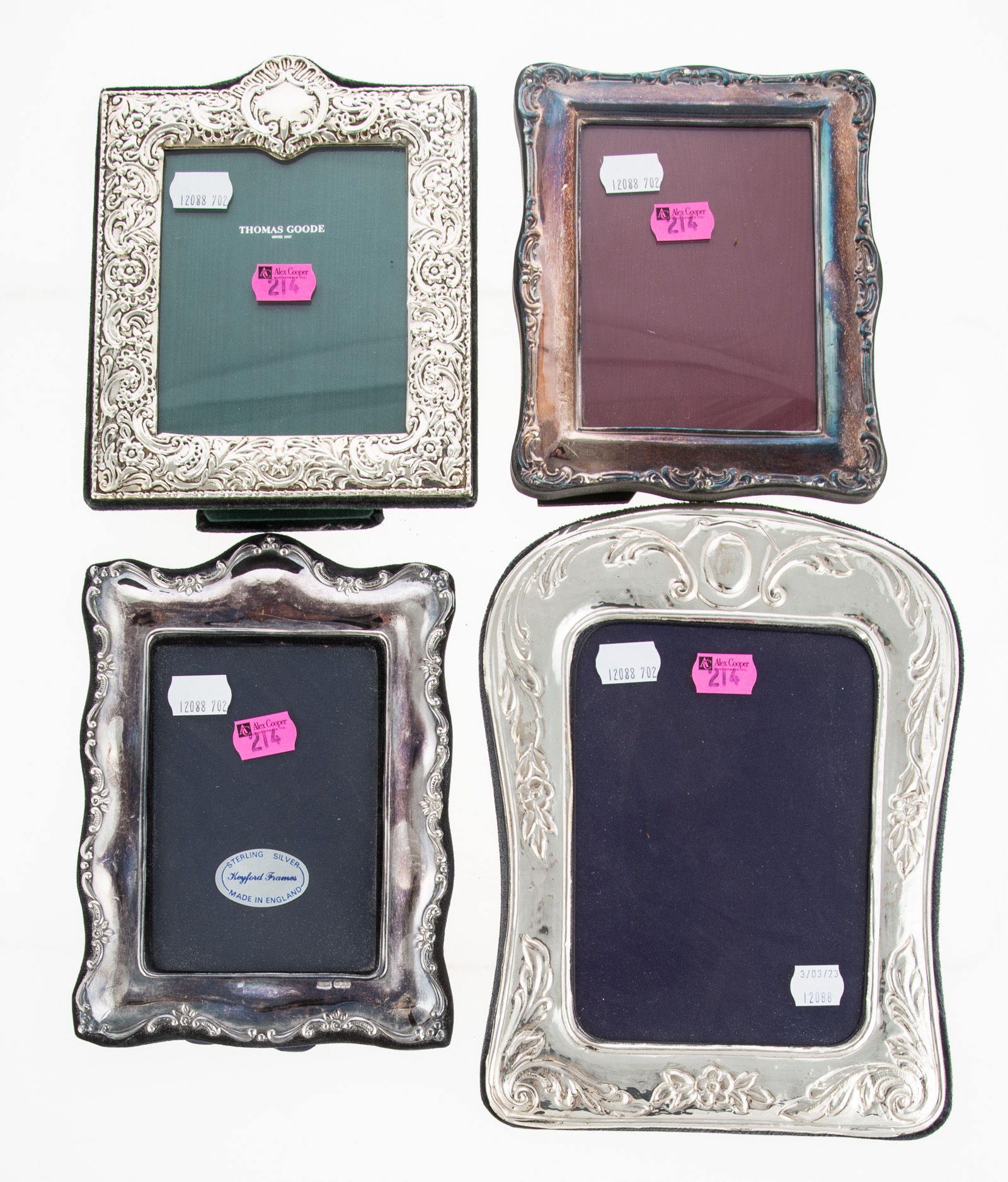 FOUR ASSORTED STERLING MOUNTED 2ea8a4