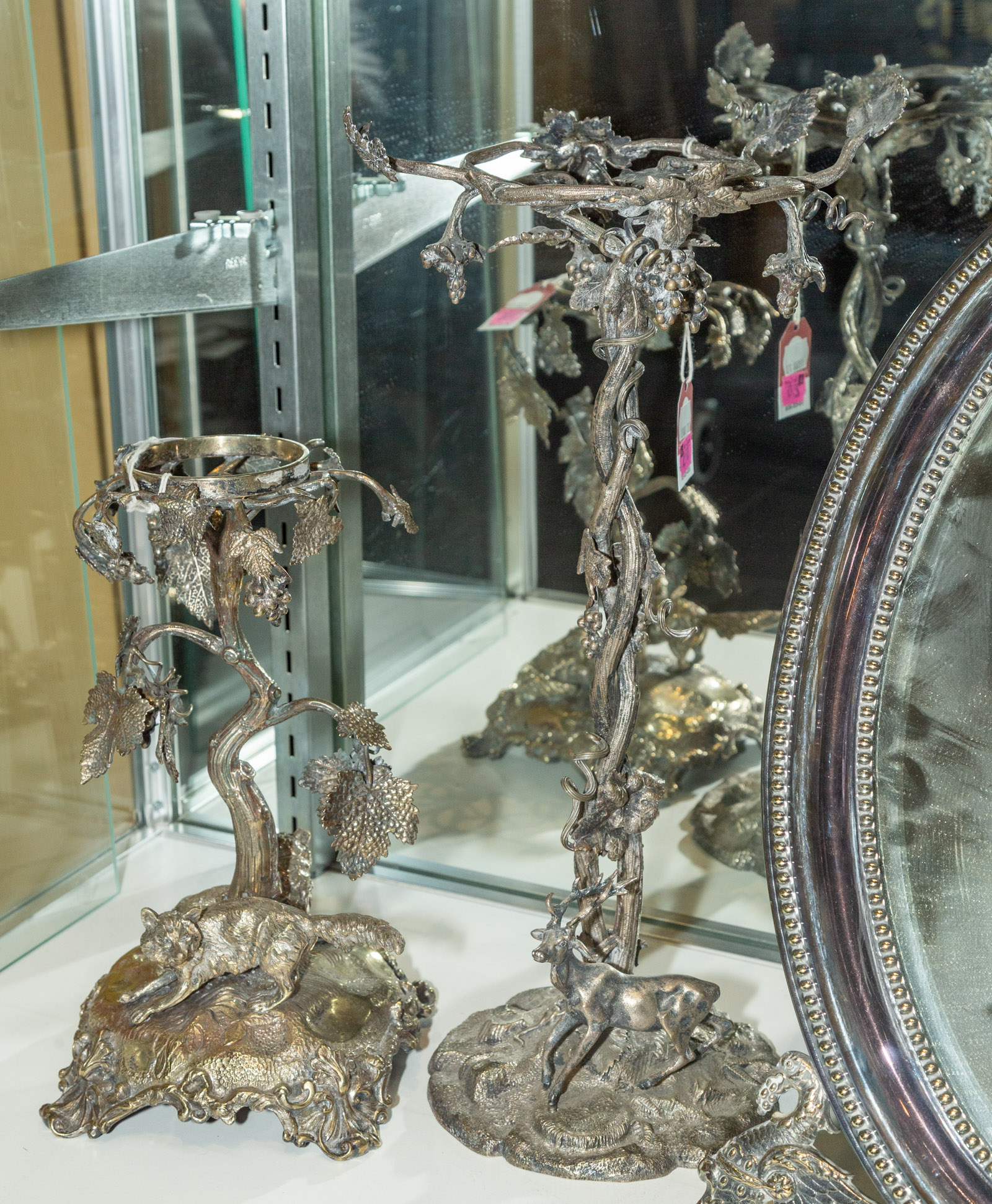 TWO SILVER PLATED CENTER PIECES 2ea8c8