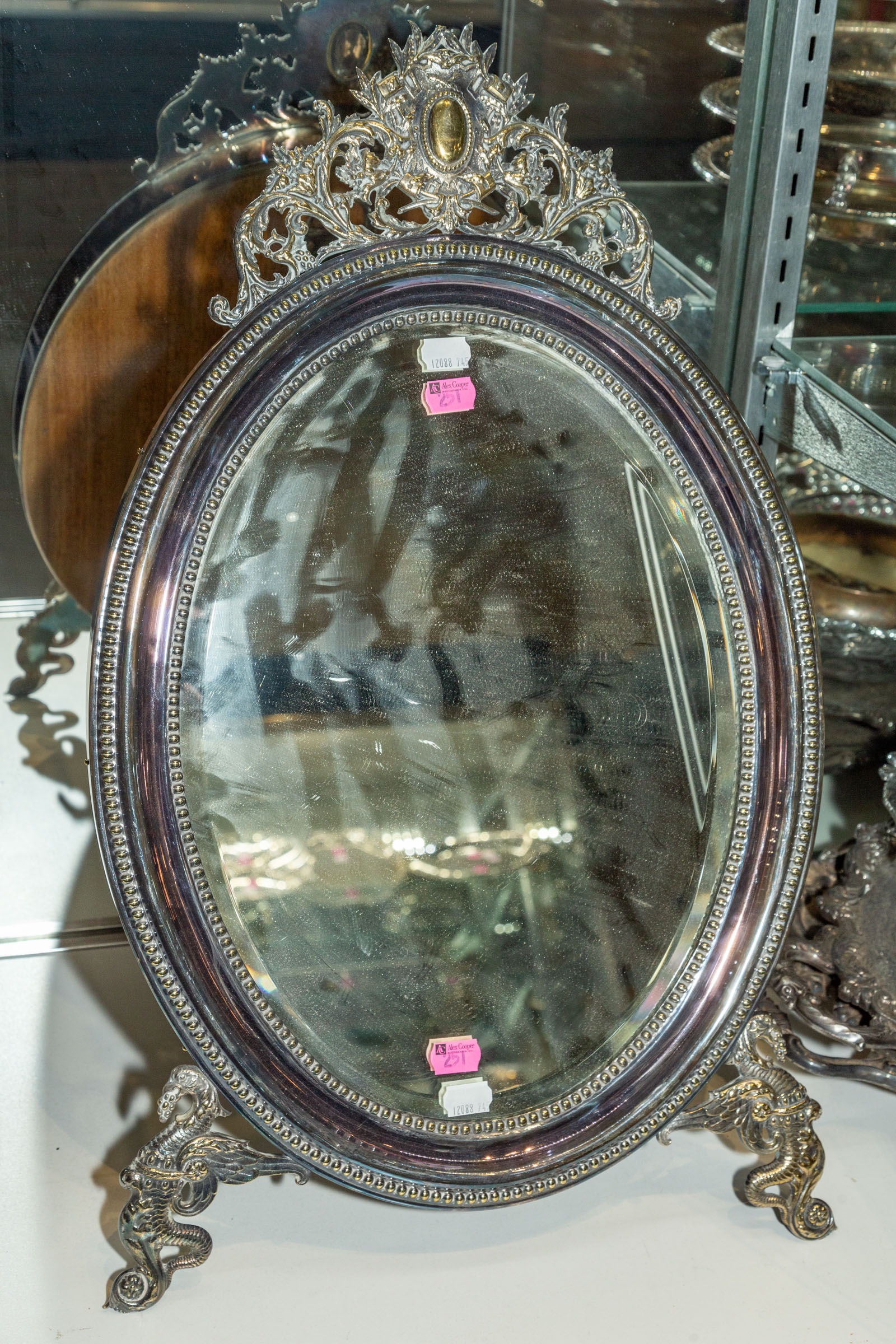 POLISH SILVER PLATED DRESSING MIRROR