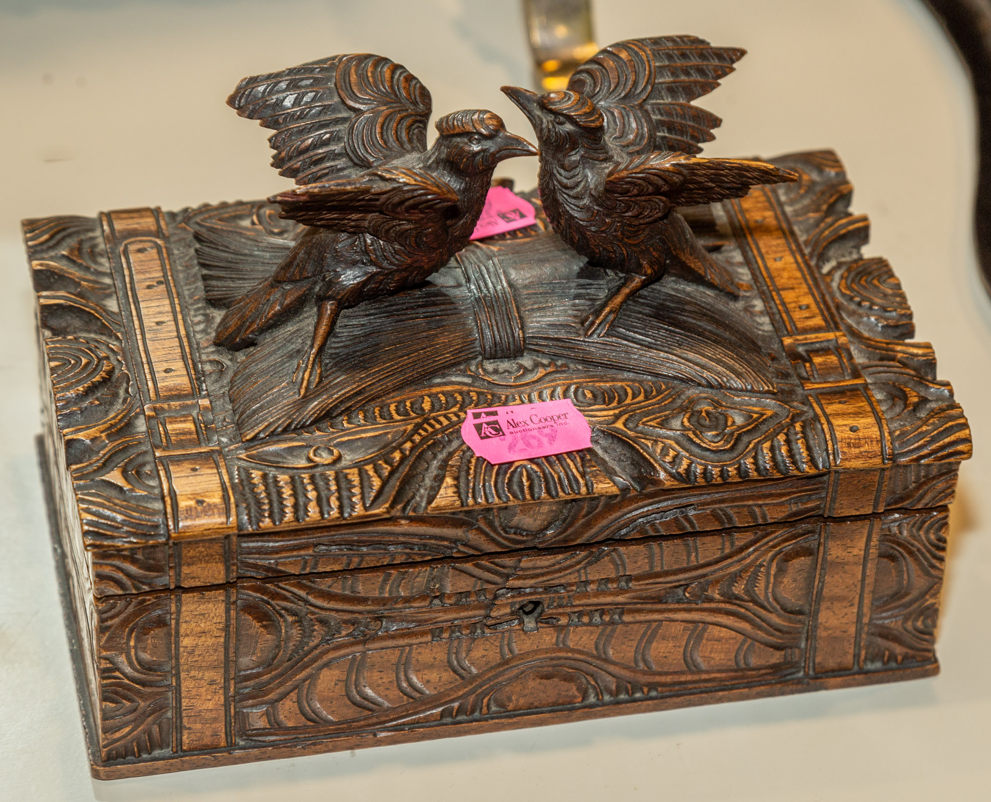 BLACK FOREST CARVED WOOD BOX Early