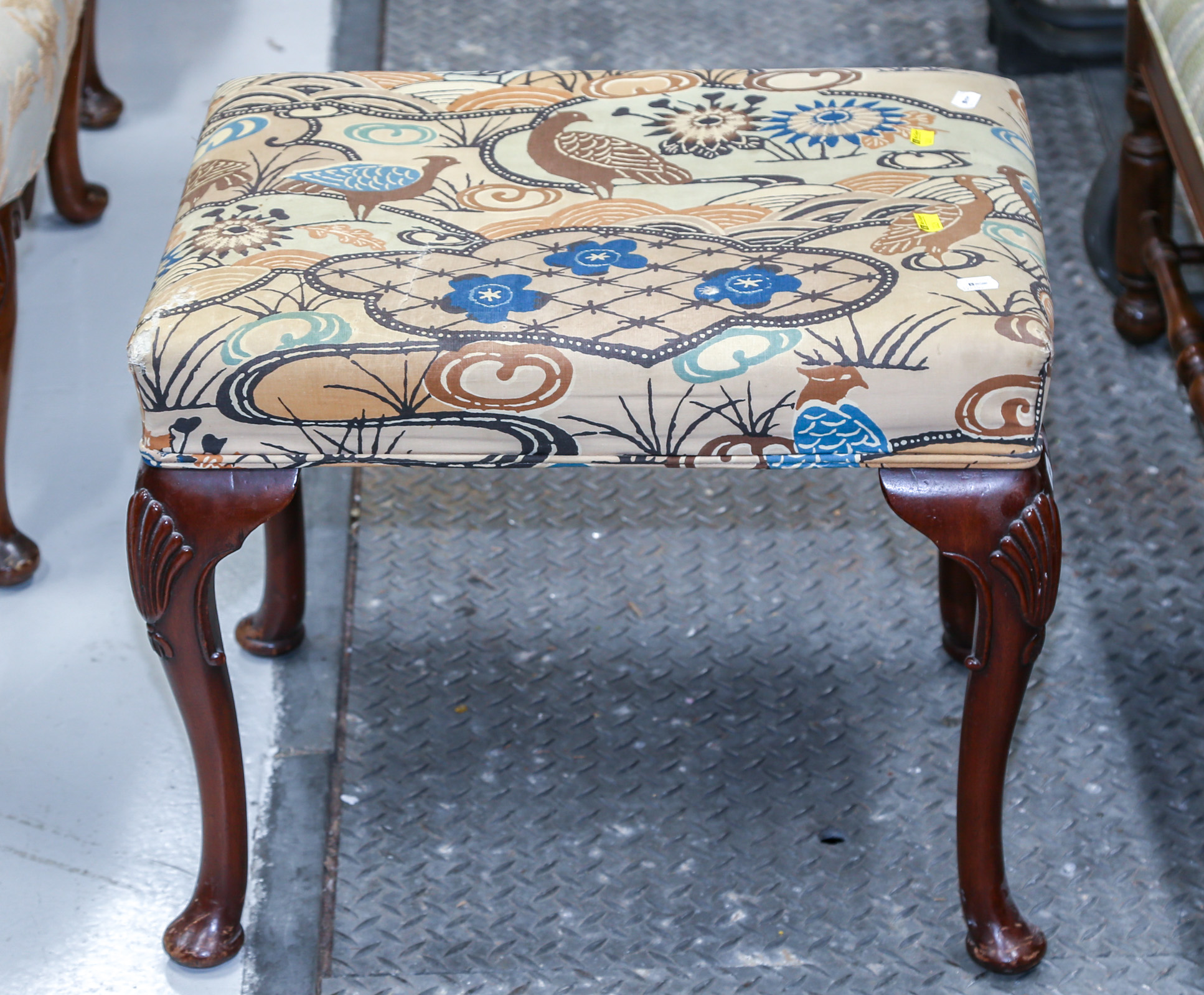 QUEEN ANNE STYLE MAHOGANY STOOL