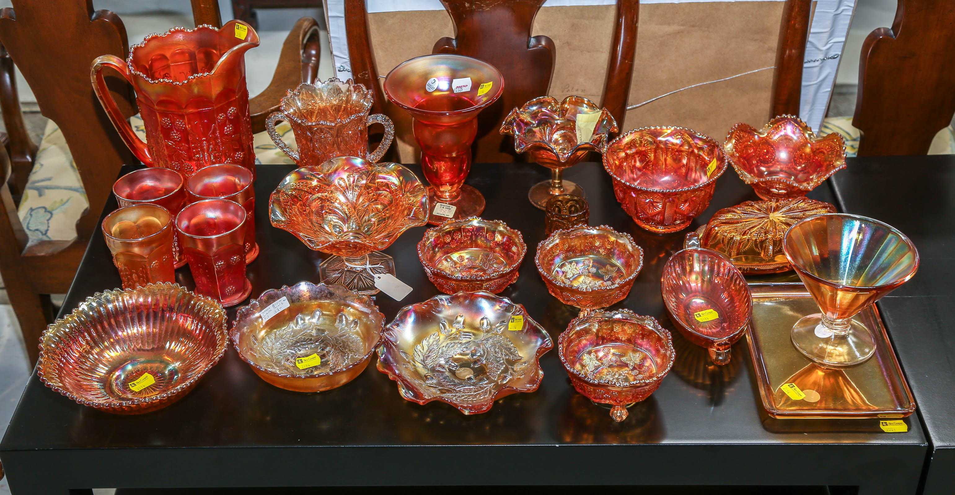 COLLECTION OF GOLDEN CARNIVAL GLASS