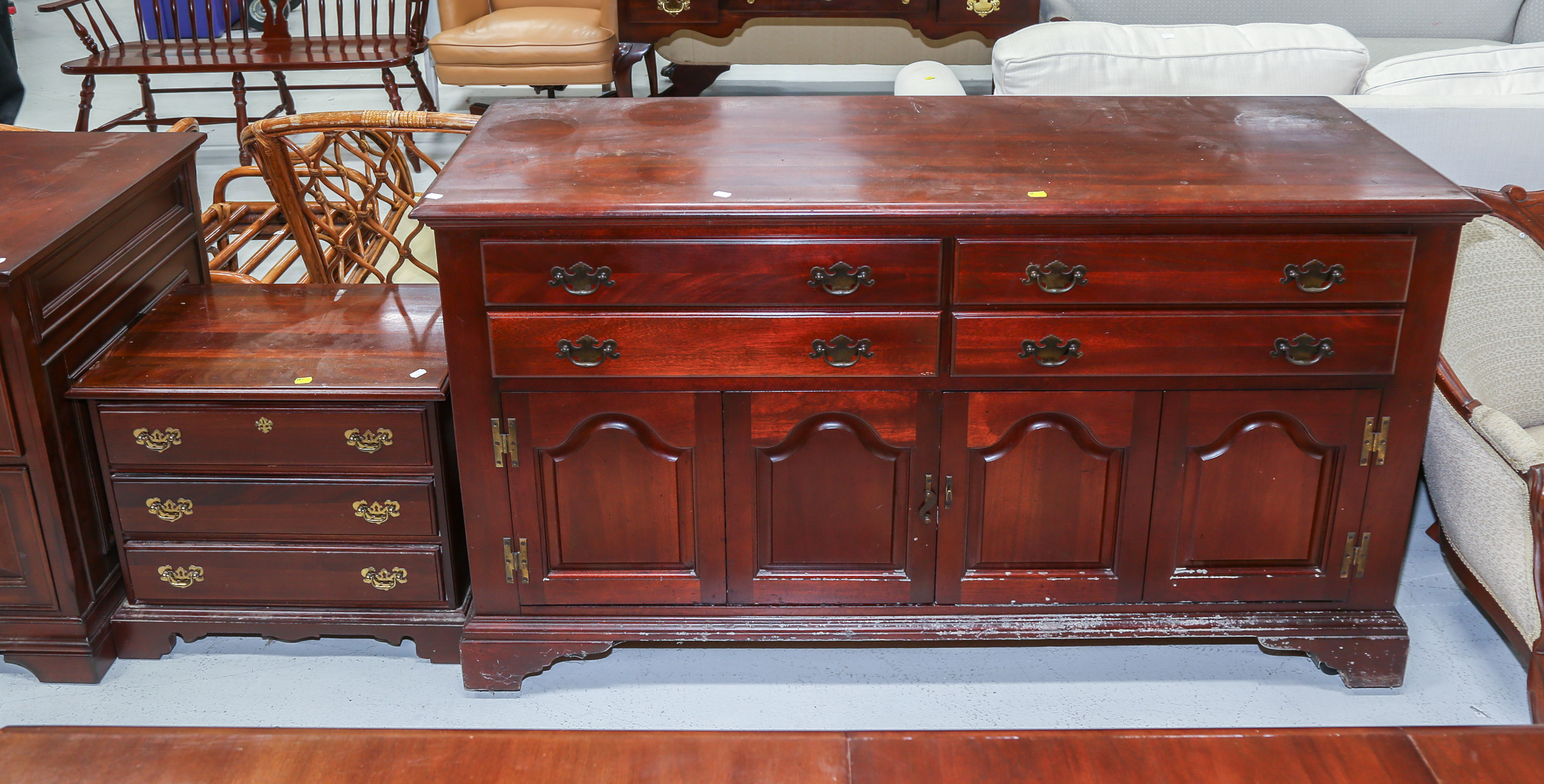 TWO PIECES OF COLONIAL STYLE MAHOGANY